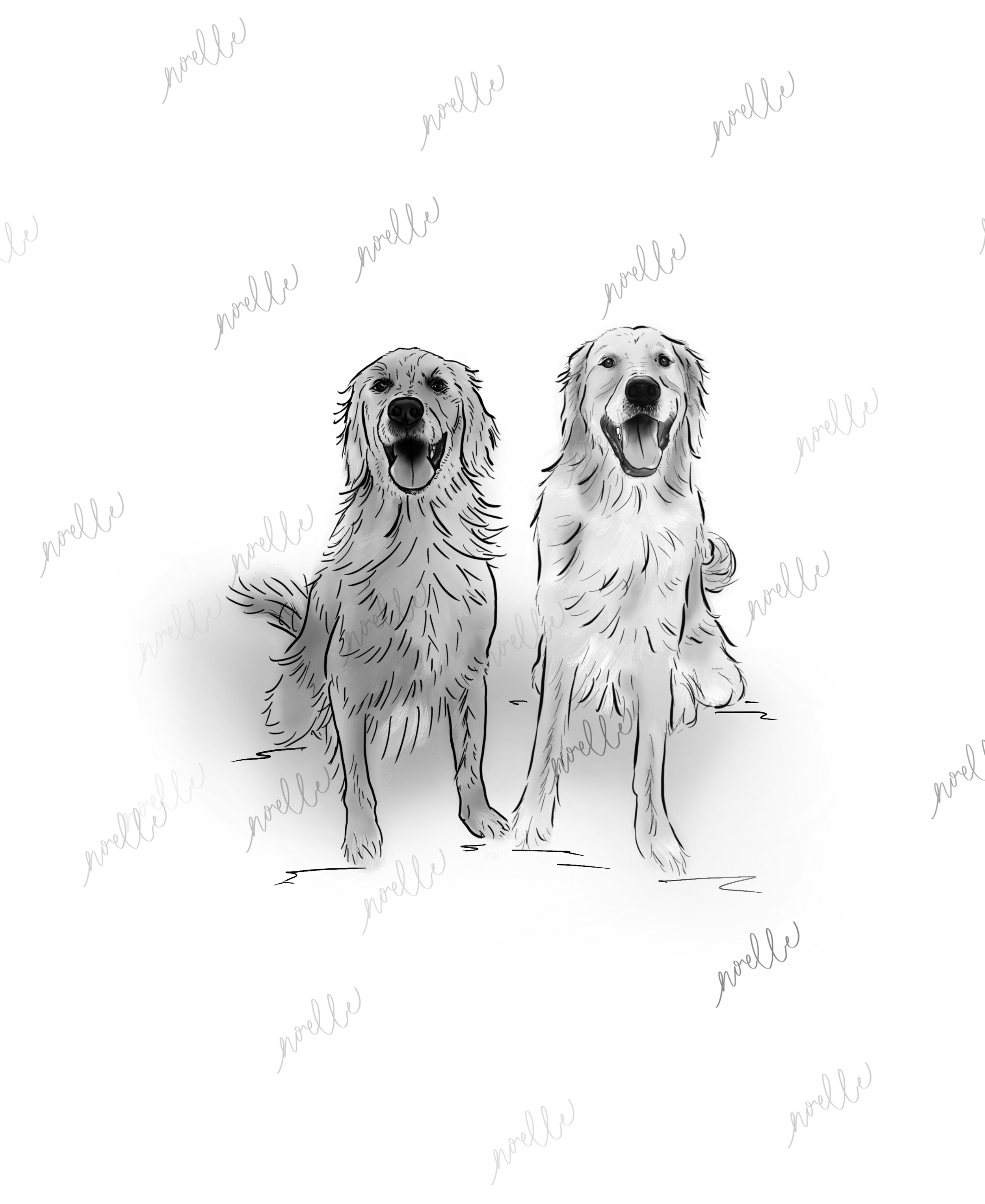 Custom Pet Portrait - Duo - The Minimalist