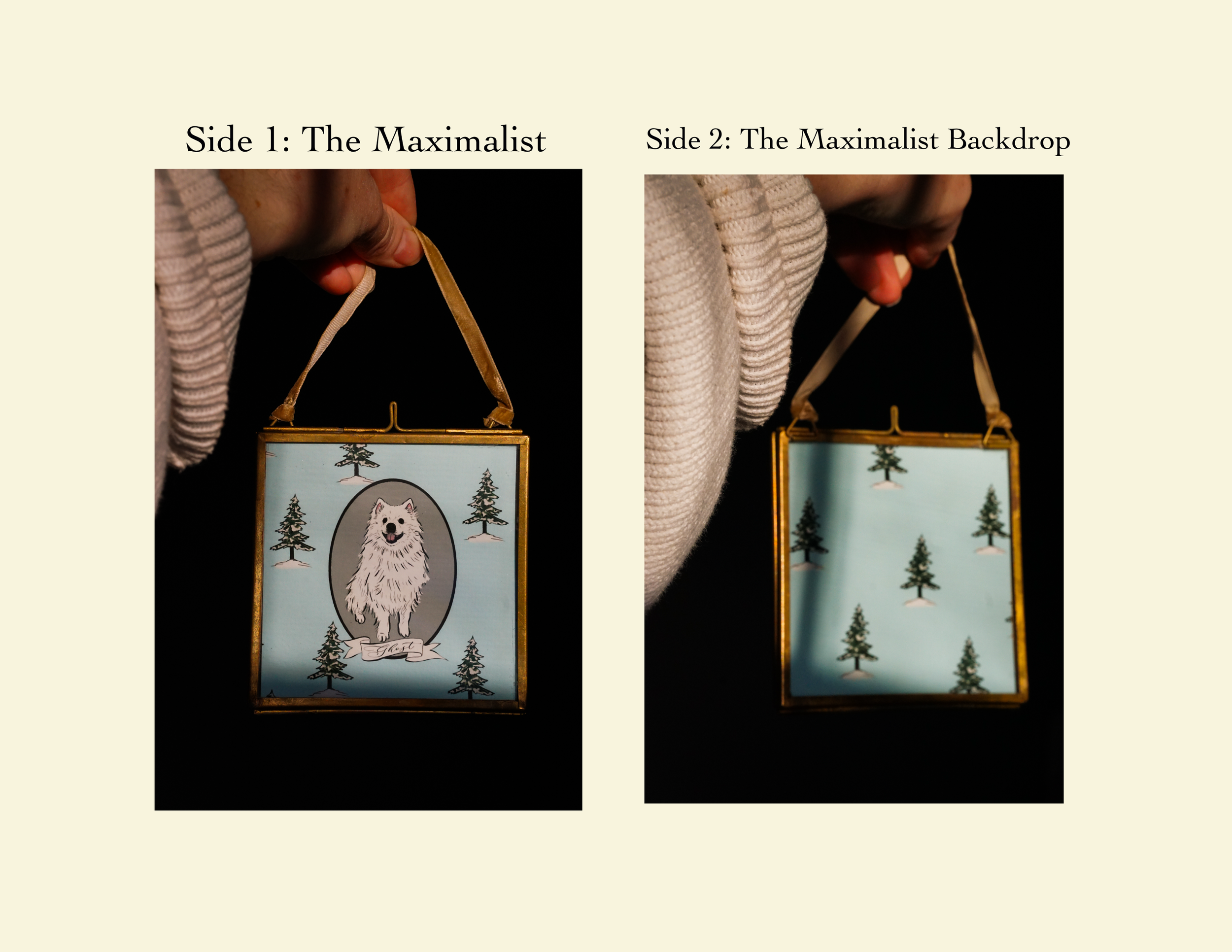 Custom Pet Portrait - Framed Ornament - NEW!