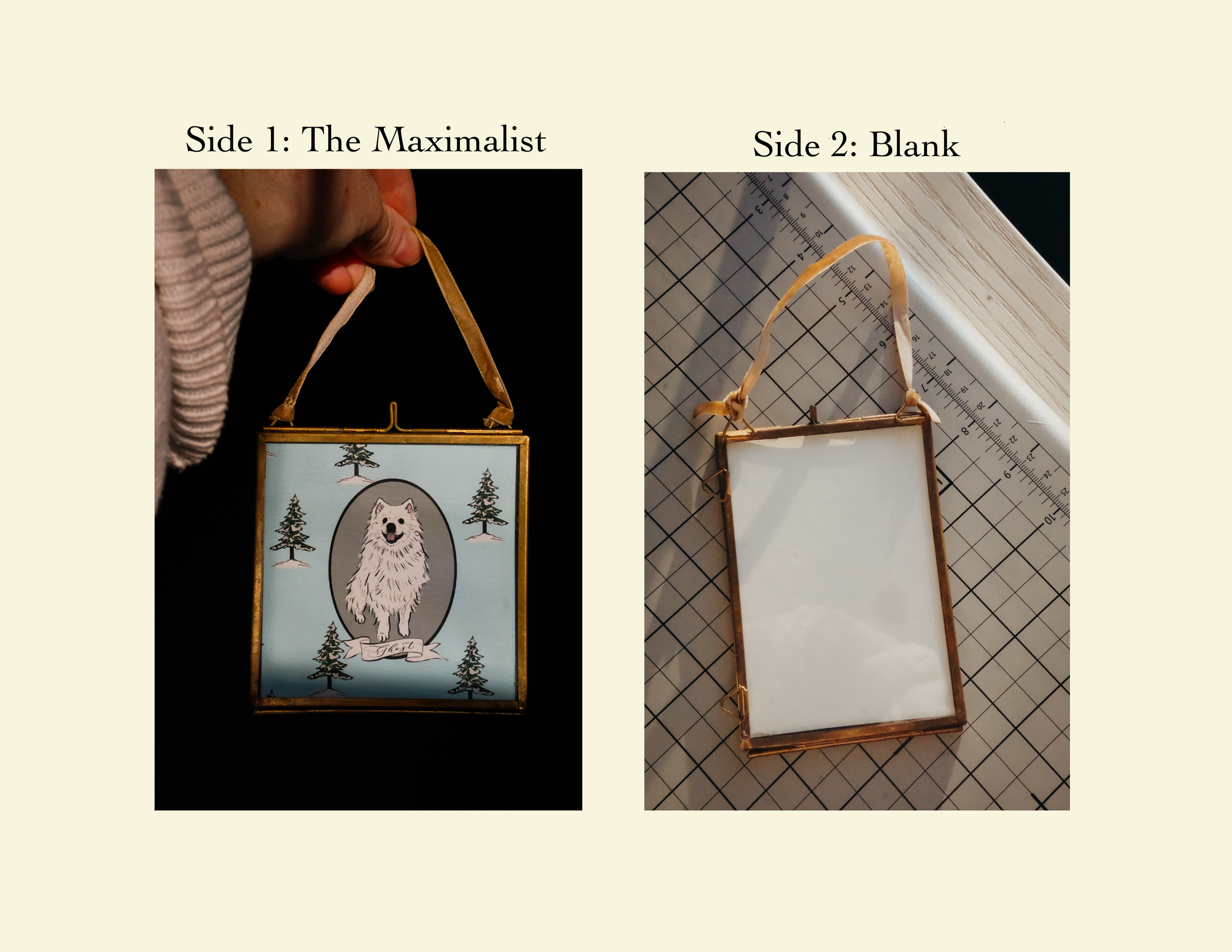 Custom Pet Portrait - Framed Ornament - NEW!