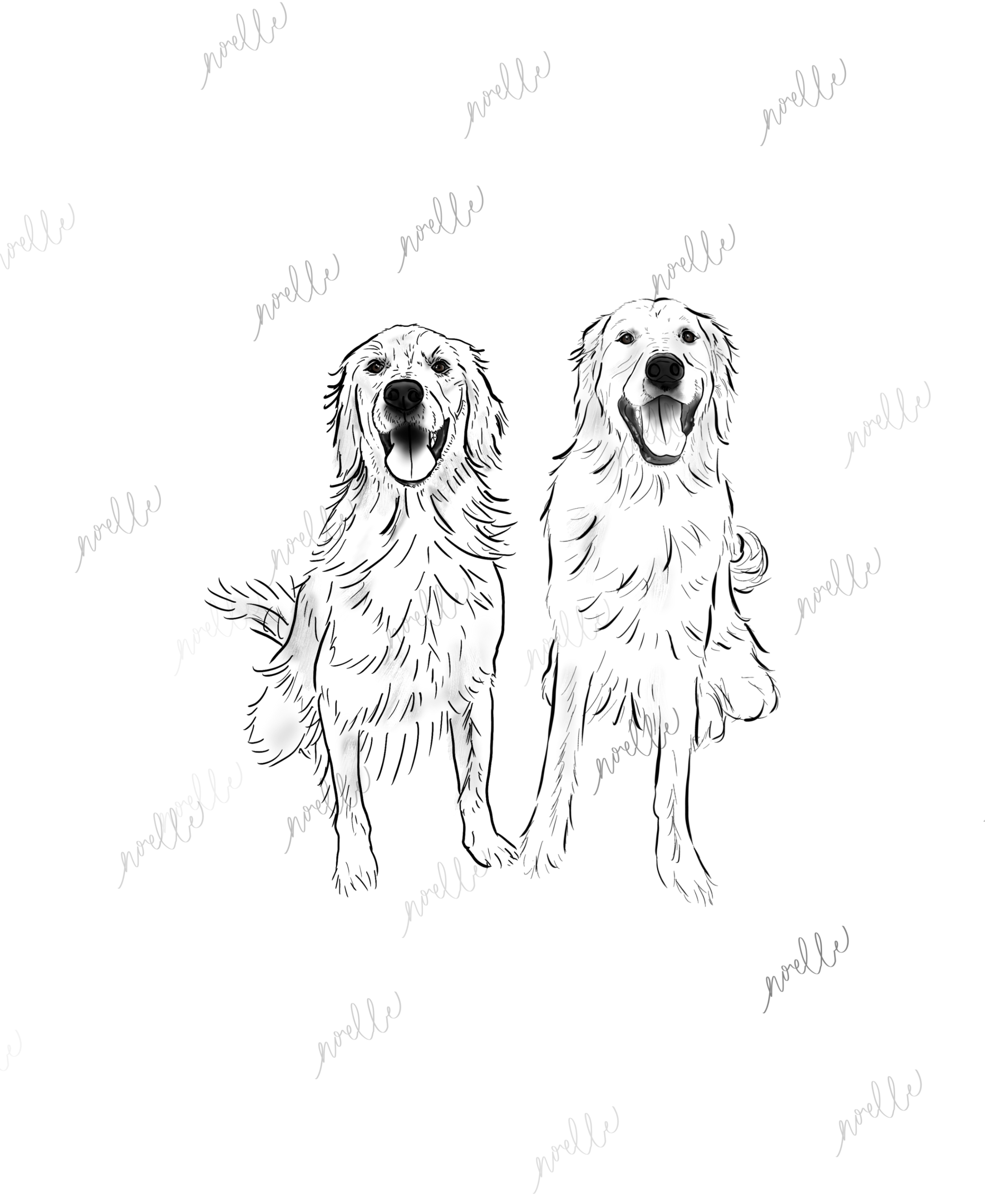 Custom Pet Portrait - Duo - The Minimalist