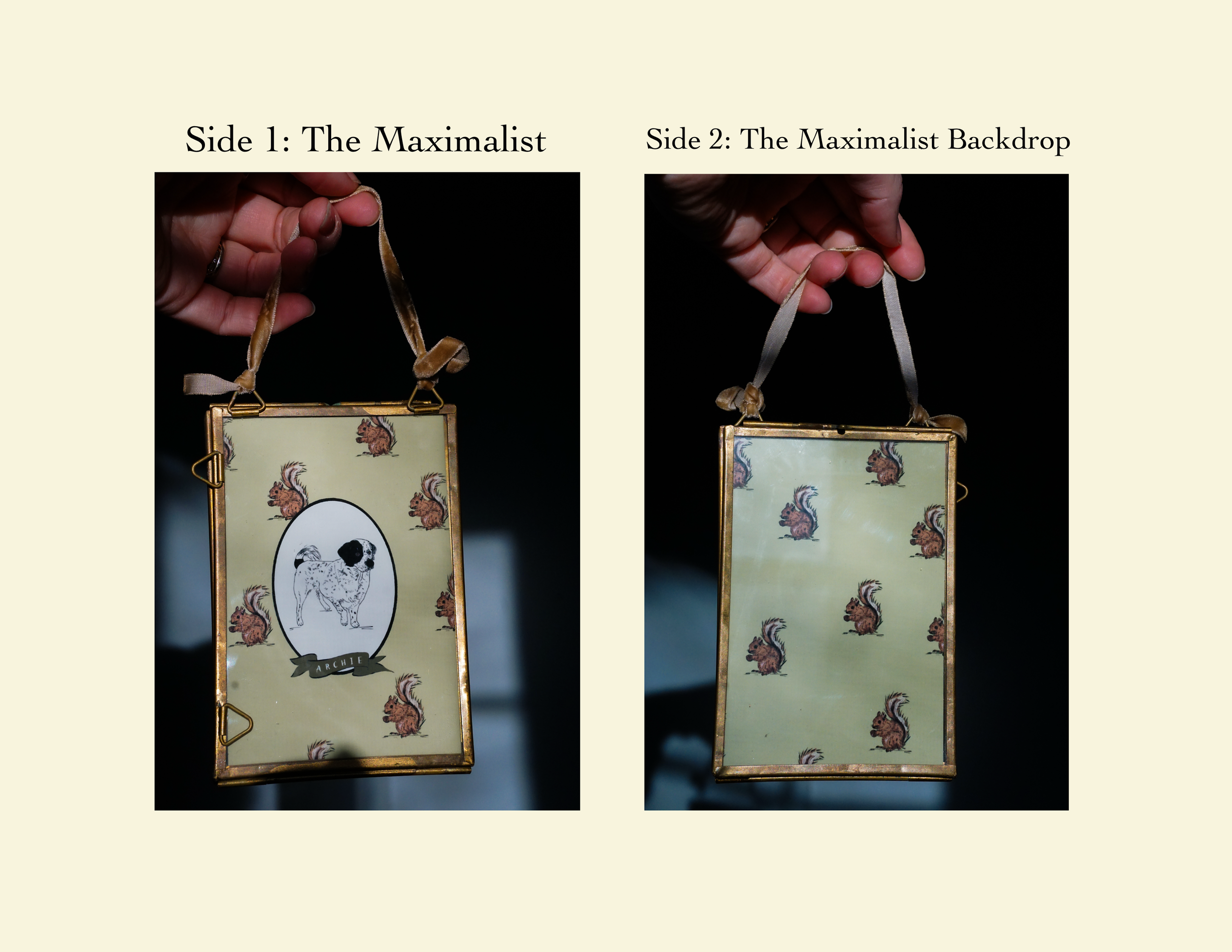 Custom Pet Portrait - Framed Ornament - NEW!