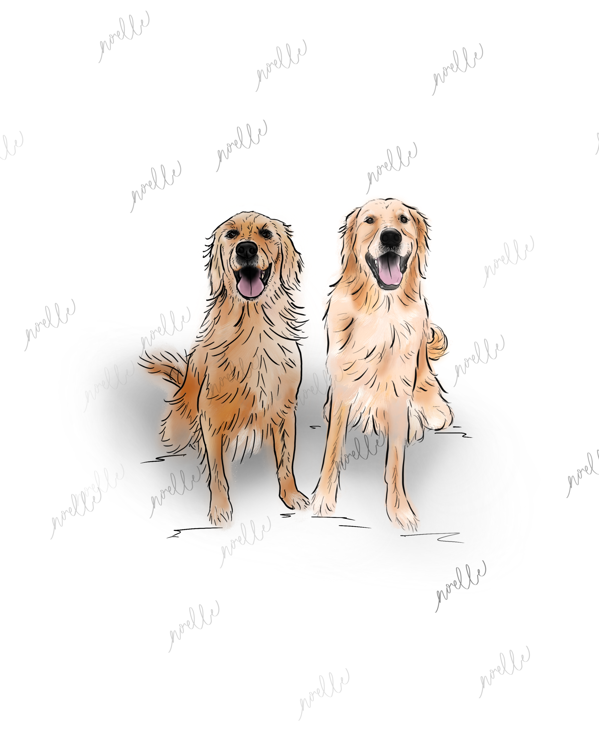 Custom Pet Portrait - Duo - The Minimalist