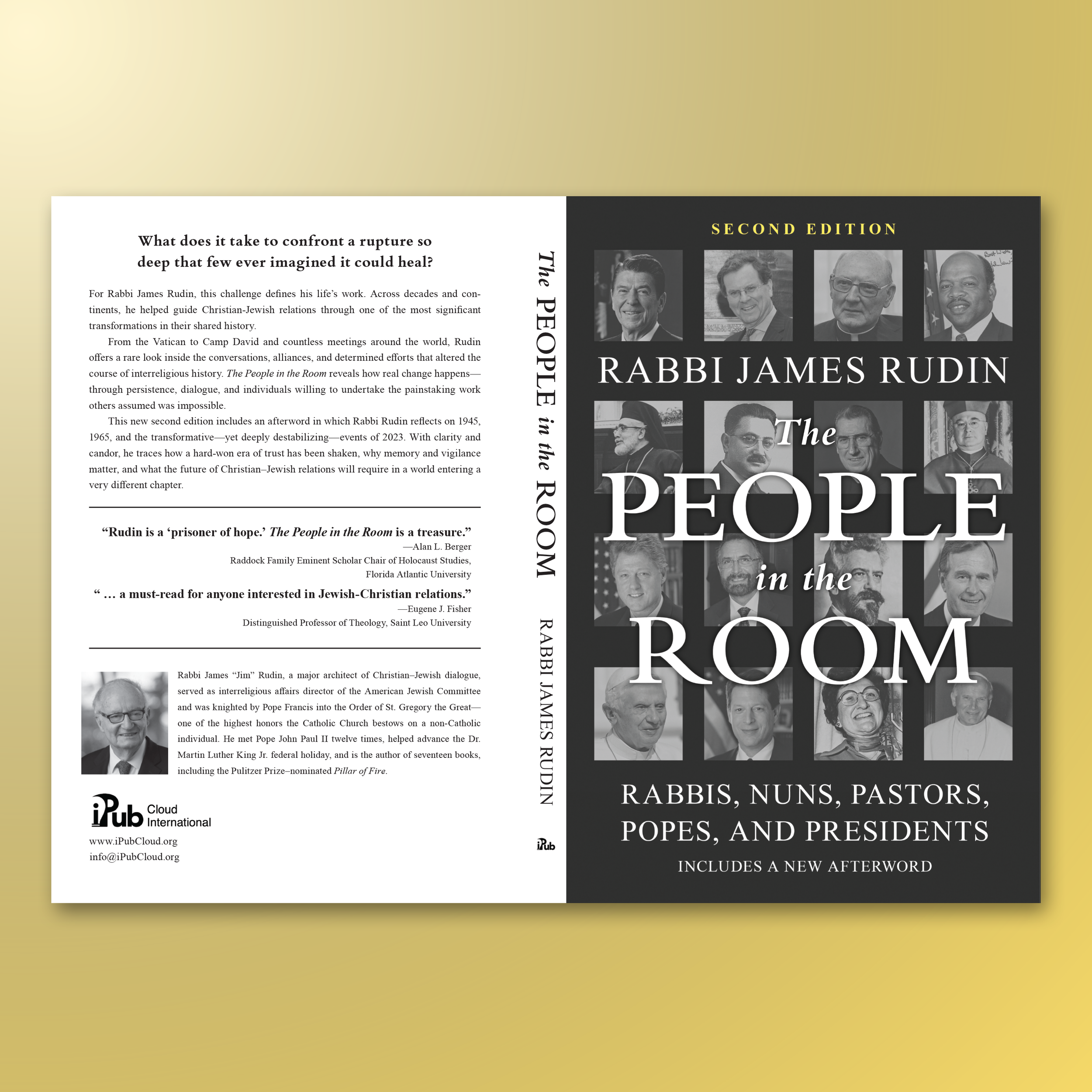 THE PEOPLE IN THE ROOM. A book I designed at iPub, which took a great deal to get right. Because the author knew so many influential people throughout his life, we wanted the cover to reflect as many of them as possible while still maintaining strong
