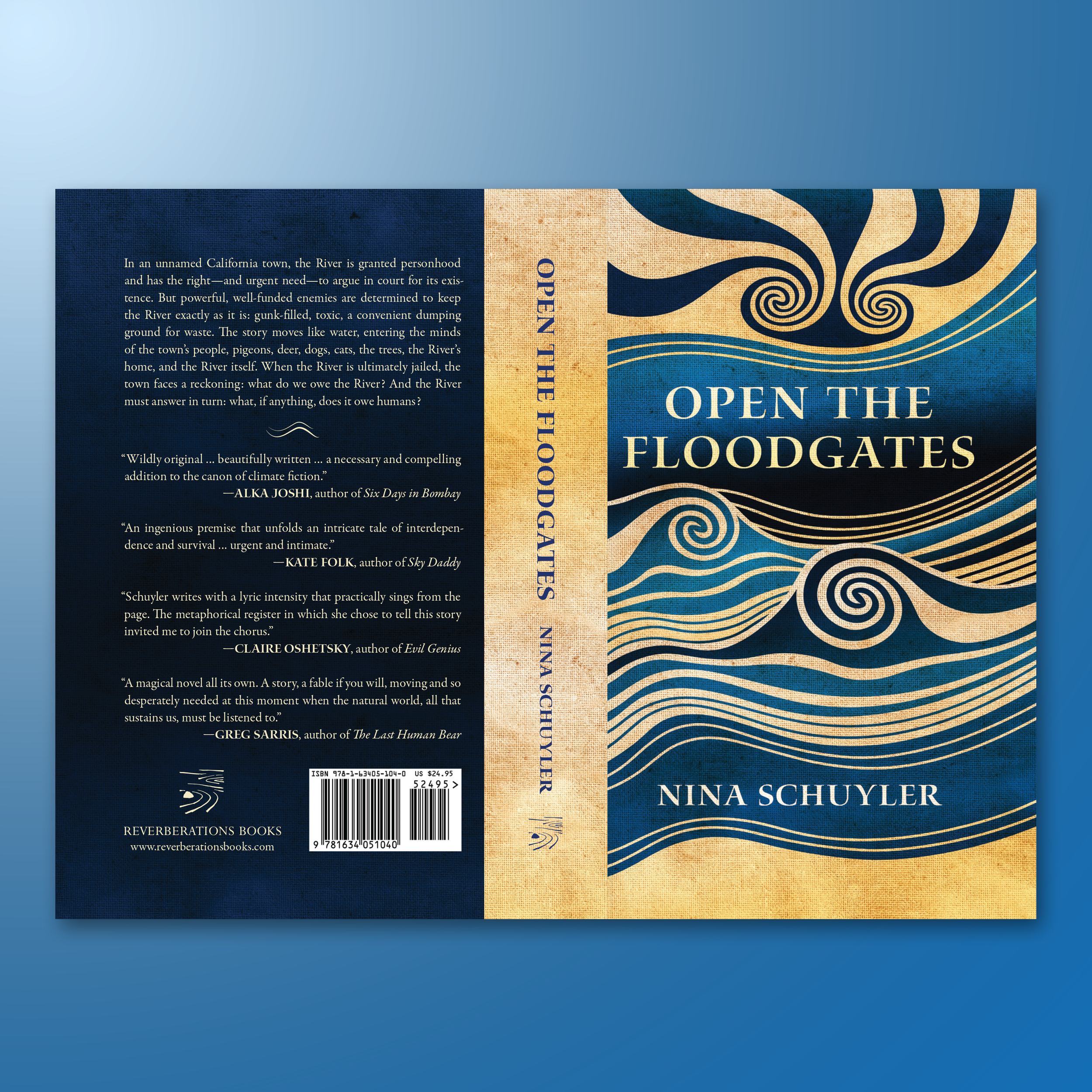 OPEN THE FLOODGATES. A wonderfully experimental novel by Nina Schuyler. The cover art was custom-made in Illustrator and took many iterations for me to perfect. I am truly proud of this one, and can't wait for the world to read about the sentient riv