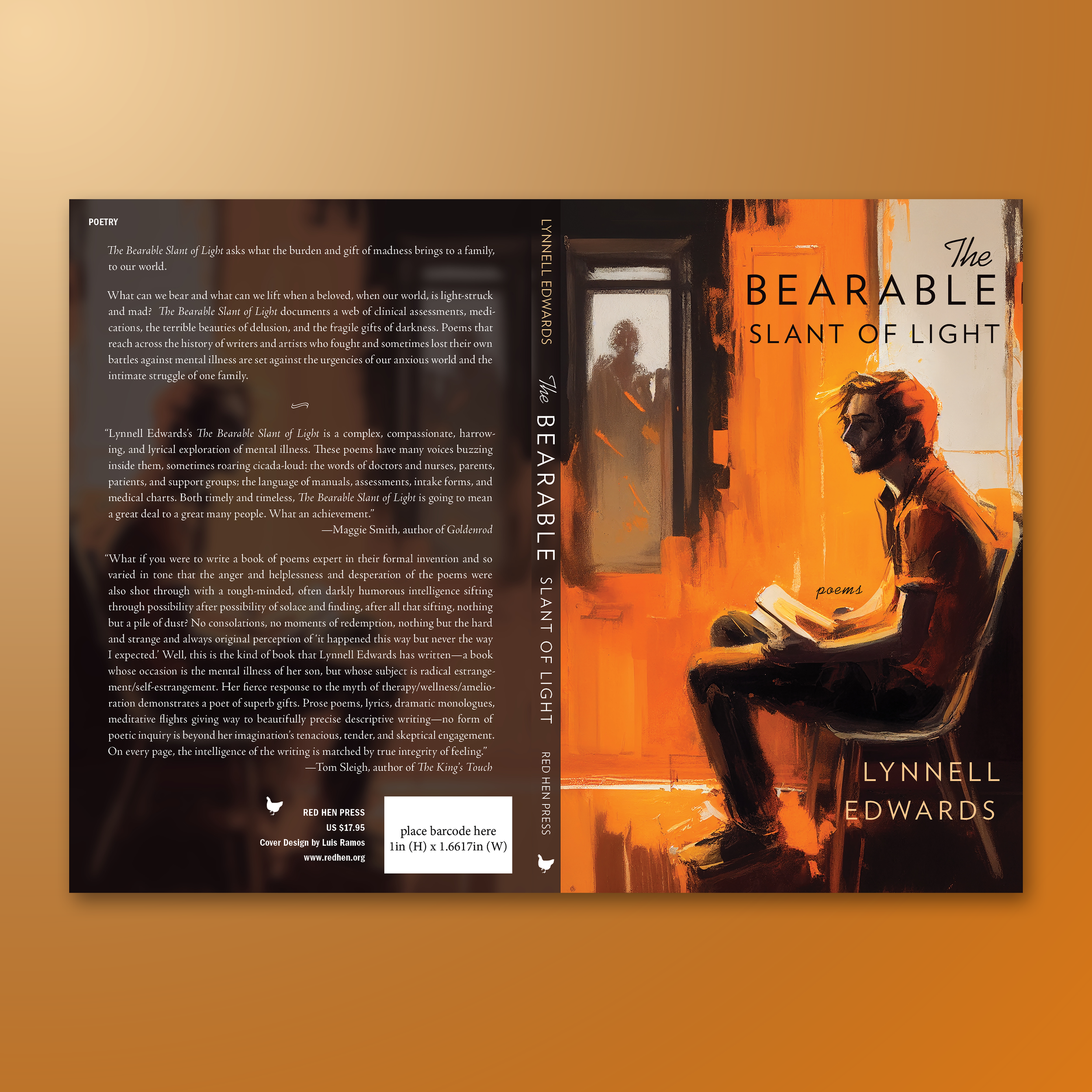 THE BEARABLE SLANT OF LIGHT. I'm not entirely sure who the illustrator was when this cover came my way. My role was to design the jacket and create typography that was both well-placed and visually distinctive.
