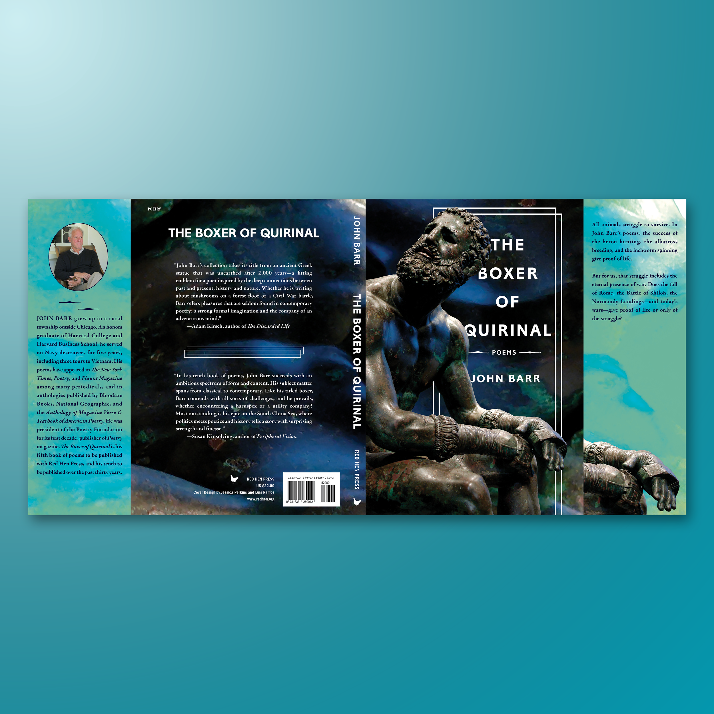 THE BOXER OF QUIRINAL. One of my first dust jackets at RHP. It took a keen eye to create a dust jacket that complemented the cover's front cover. Loved how this turned out.