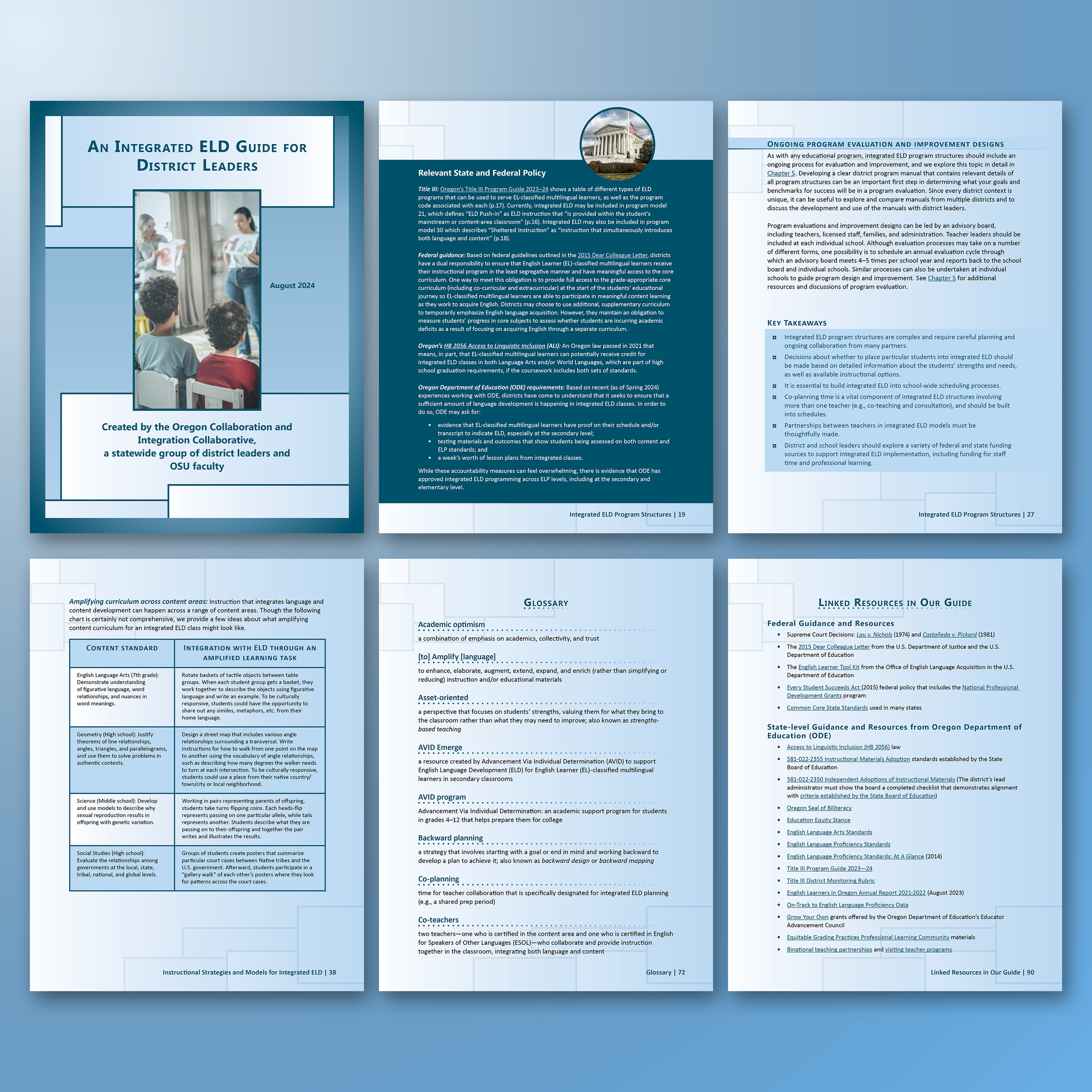 AN INTEGRATED ELD GUIDE FOR DISTRICT LEADERS. An English Language Development guide I designed for The Oregon Education Department. A challenging project, but one that taught me a lot about how to organize complex information and ensuring Section 508