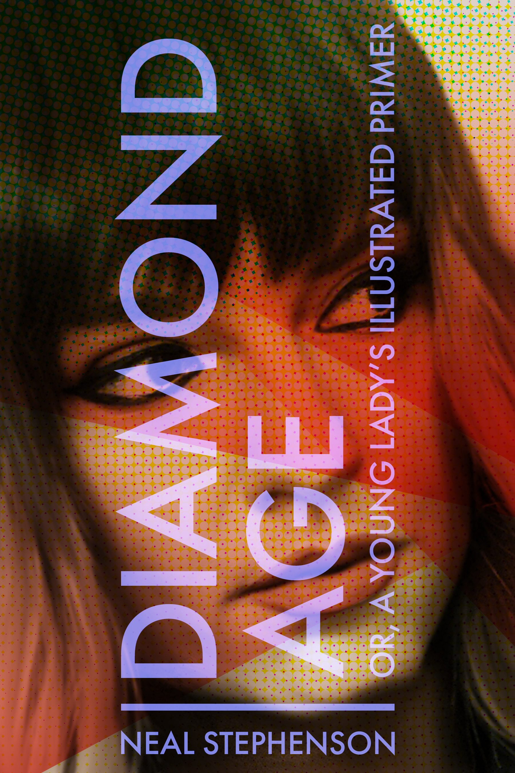 Close-up of a woman with makeup, partially obscured by text, promoting a book titled 'Ladies Gone Ahead' by Neal Stephenson.