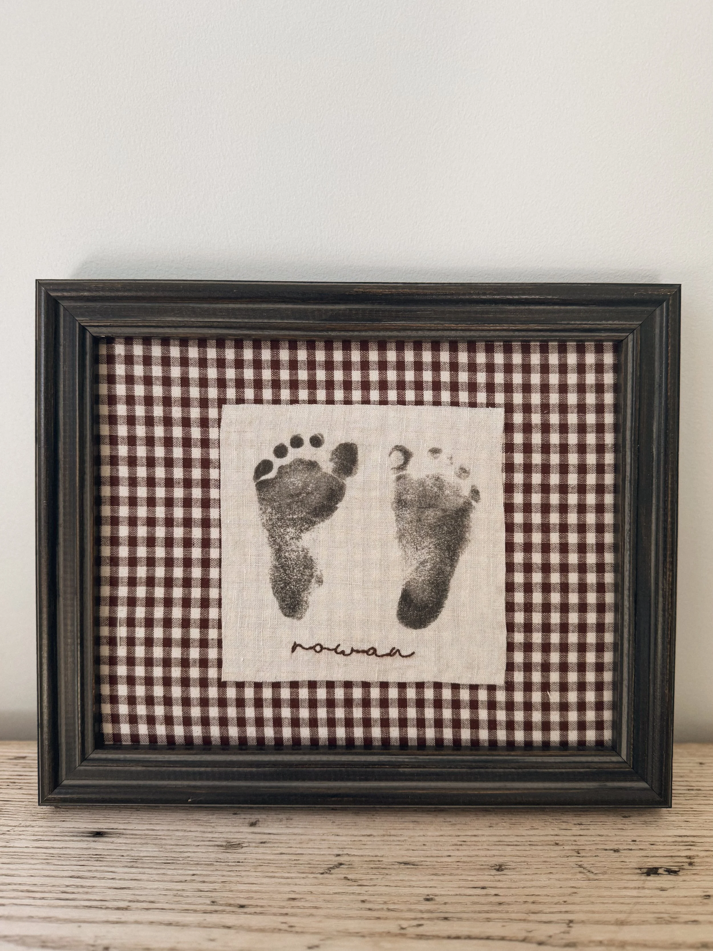 Footprint with Embroidery | 5×7 Linen