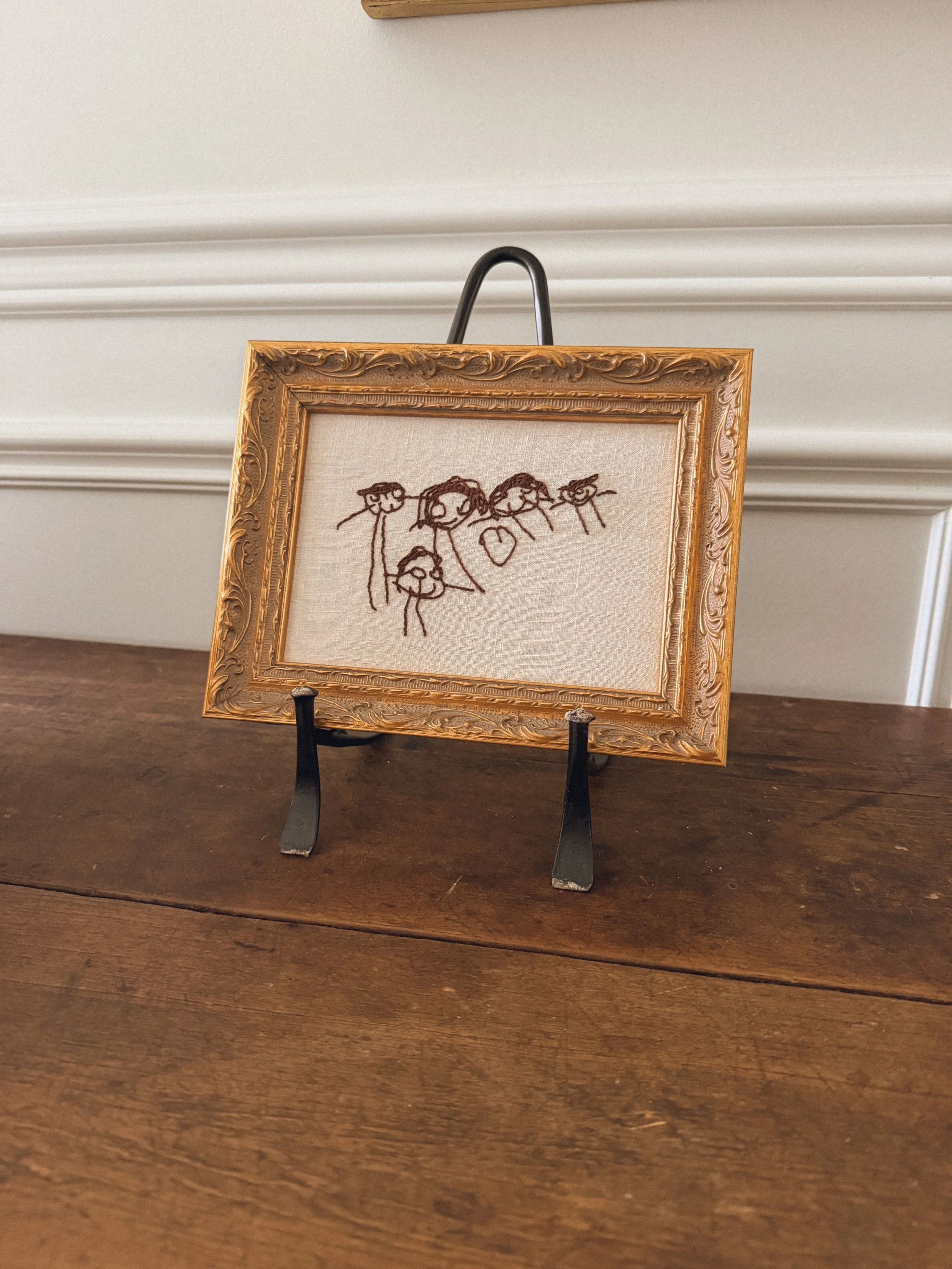 Children's Drawing Embroidery | 5×7 Linen