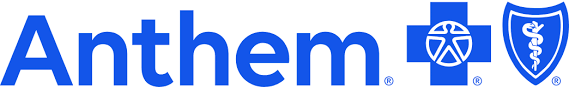 Anthem health insurance logo with blue text and medical symbols