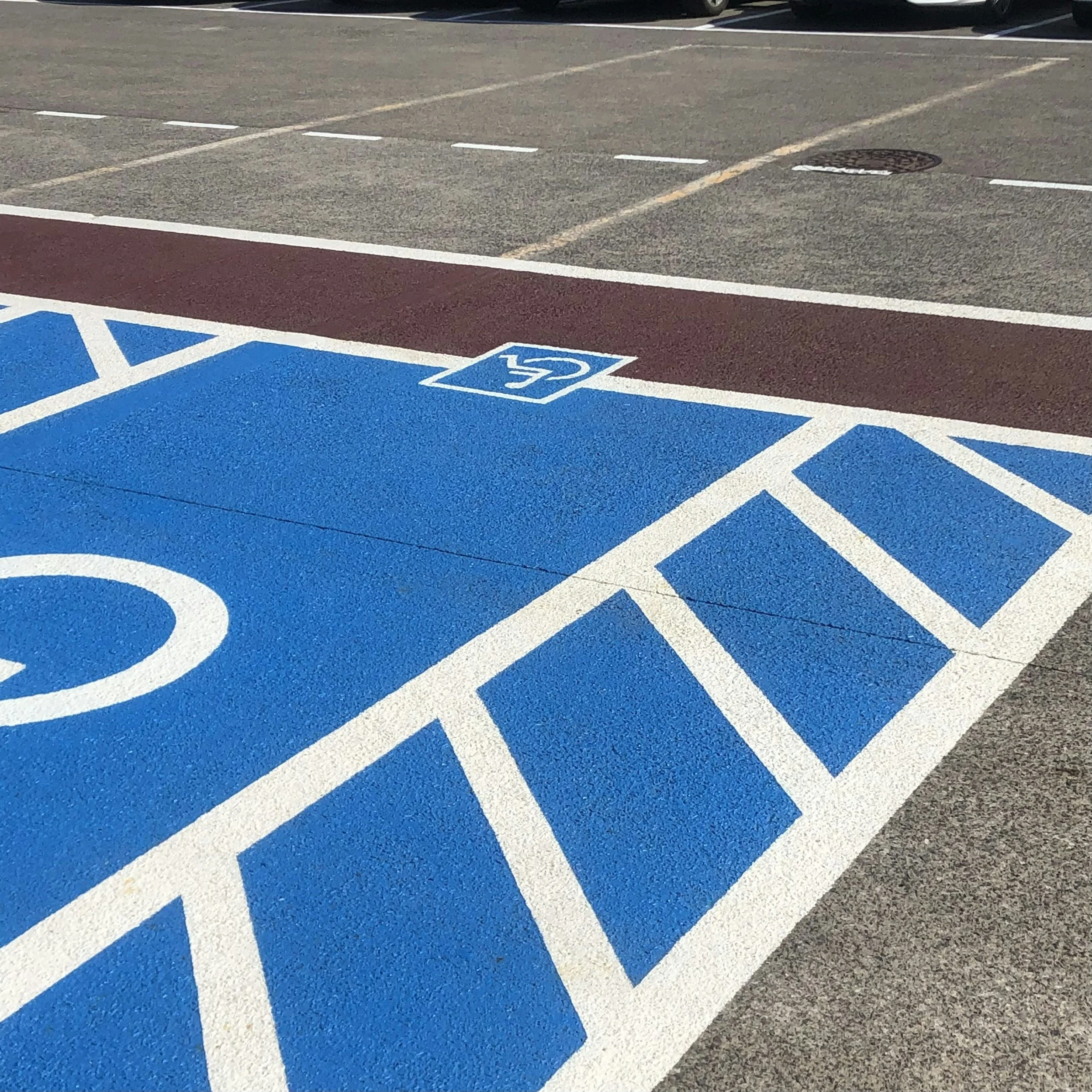 Parking lot restripe job completed.