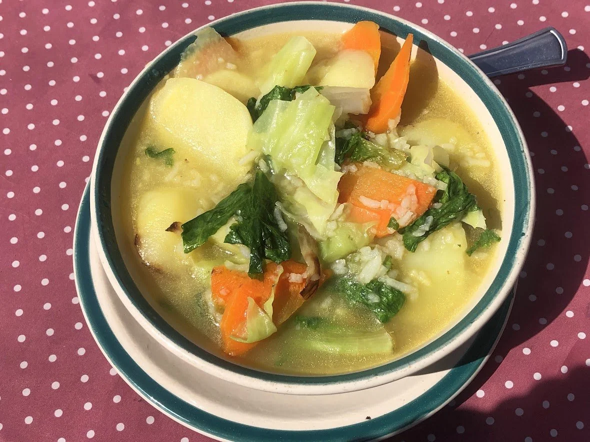food sherpa stew vegetables on table