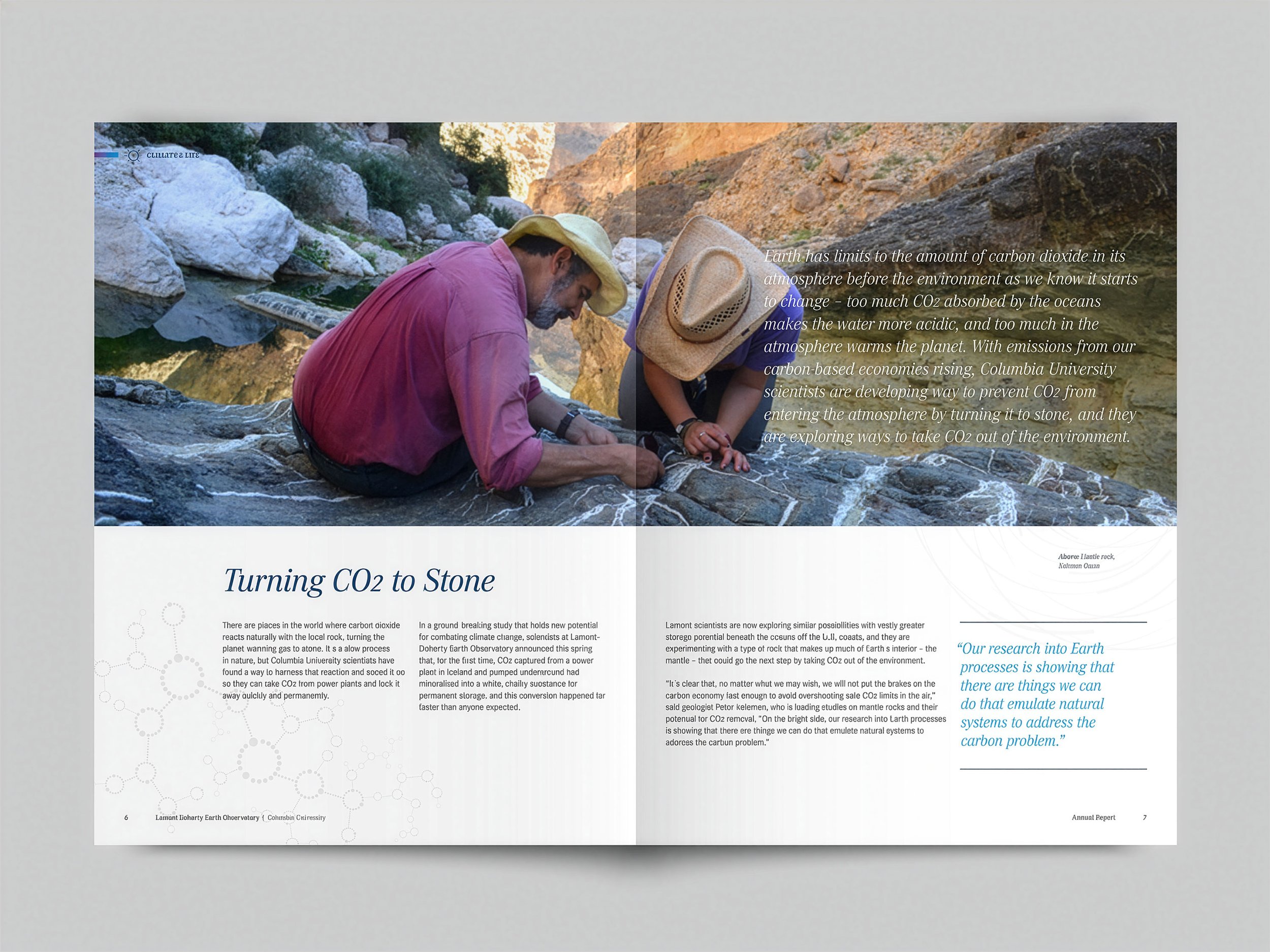 Lamont-Doherty Earth Observatory magazine spread