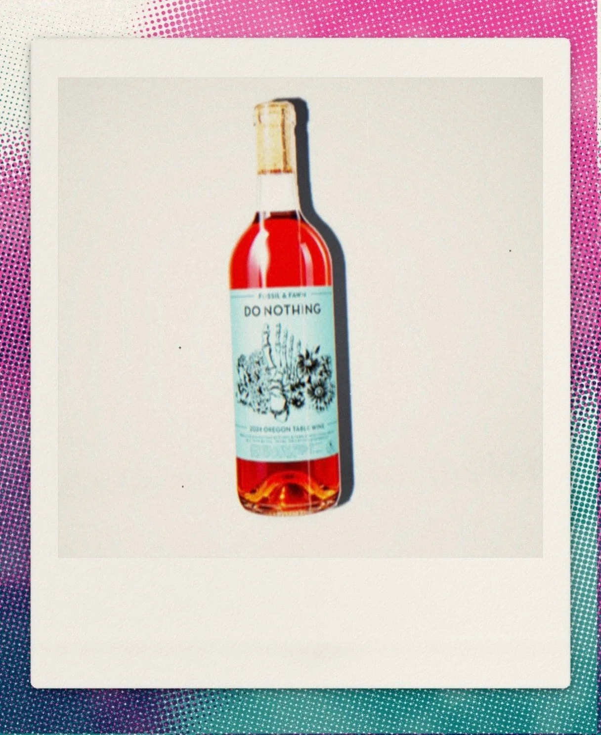 Do Nothing 💀 by Fossil &amp; Fawn &middot; Willamette Valley, OR

A chillable red made by sealing whole clusters in a tank and leaving them alone. Juicy, bright, a little wild, like Hawaiian Punch with a minerally edge. Give it 30 minutes in the fri