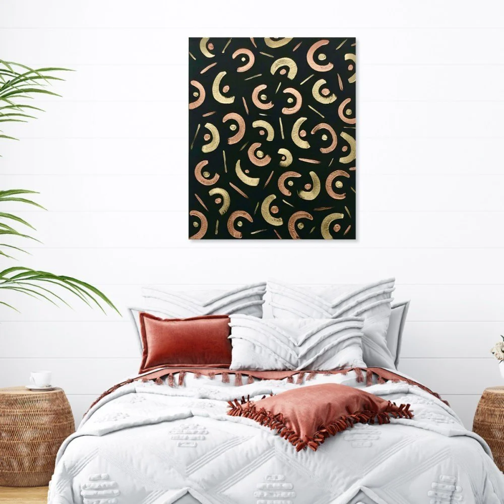 &ldquo;"Double Gold"&rdquo;, seen here in situ. 

Metallic Oil Paint on Canvas.

Did you know I have a wide variety of sizing and media type options available on my online gallery? The selection allows you to put together an order that 
