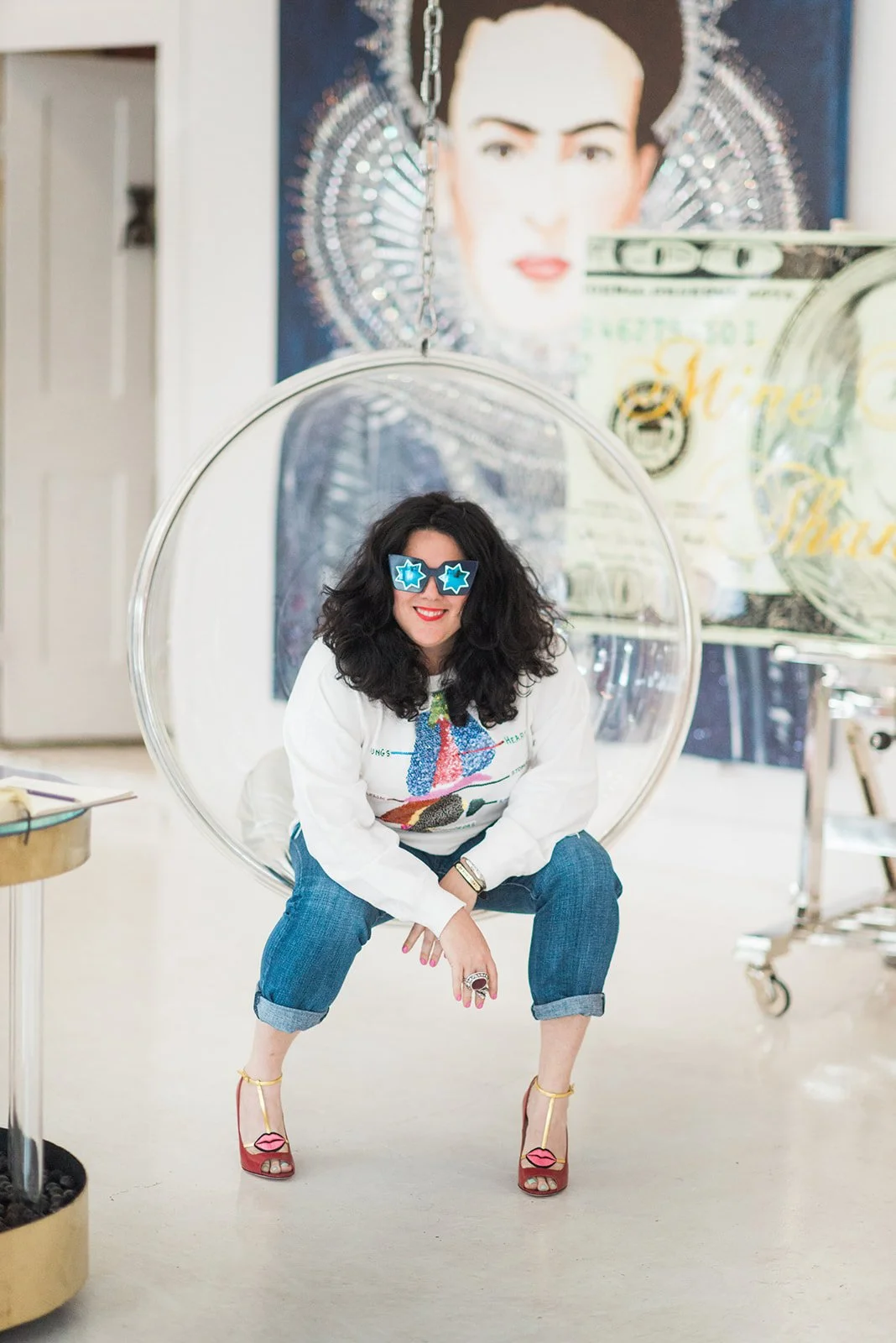 Creative artist branding session with Ashley Longshore, editorial style commercial photography in modern interior.