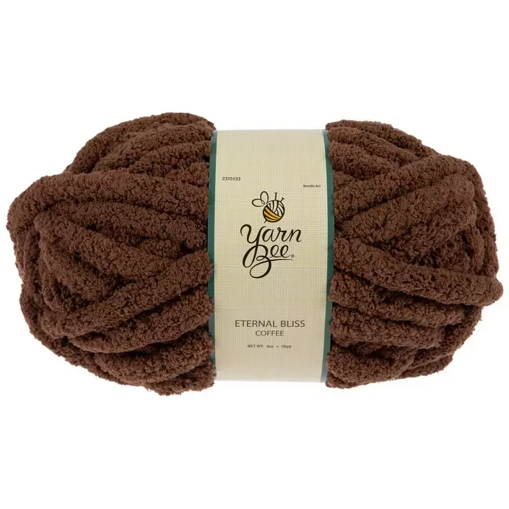 Coffee Chunky Chenille Yarn.webp