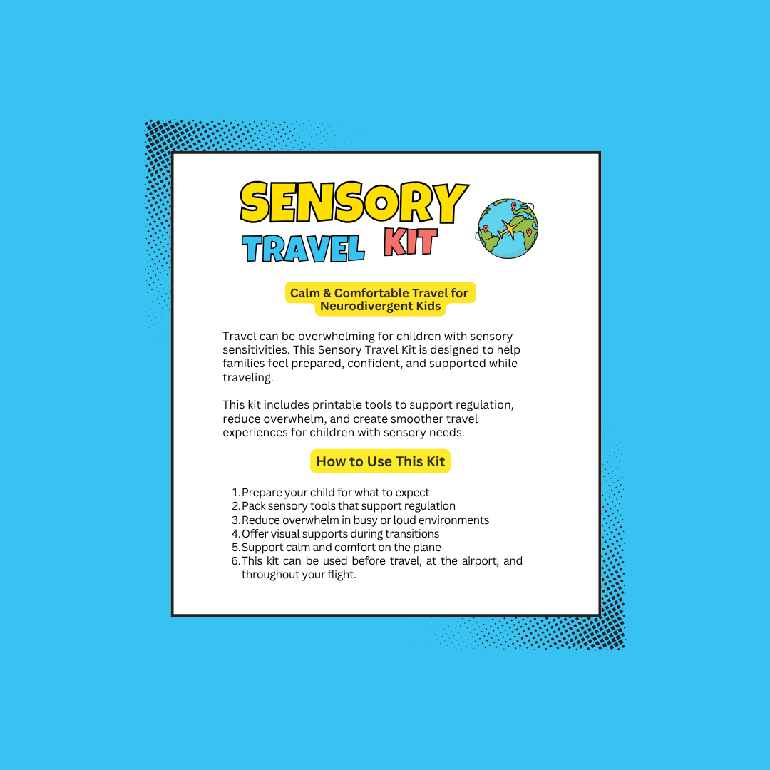 Sensory Travel Kit with Social Story & Parent Guide - Airport Edition