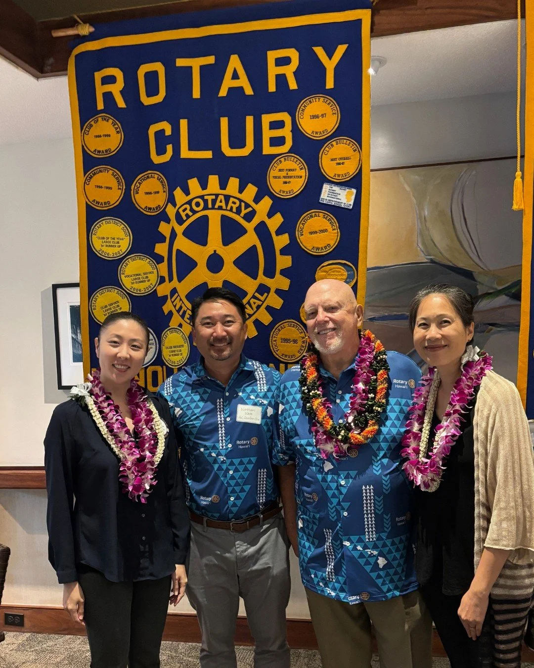 Ferraro Choi is proud to celebrate Principal Karyn Lee, AIA, who was recently installed as Co-President of the Rotary Club of Honolulu Sunrise, alongside Gina Inoue.

In the photo: Gina and Karyn are joined by outgoing President Jerry Denton and Nath