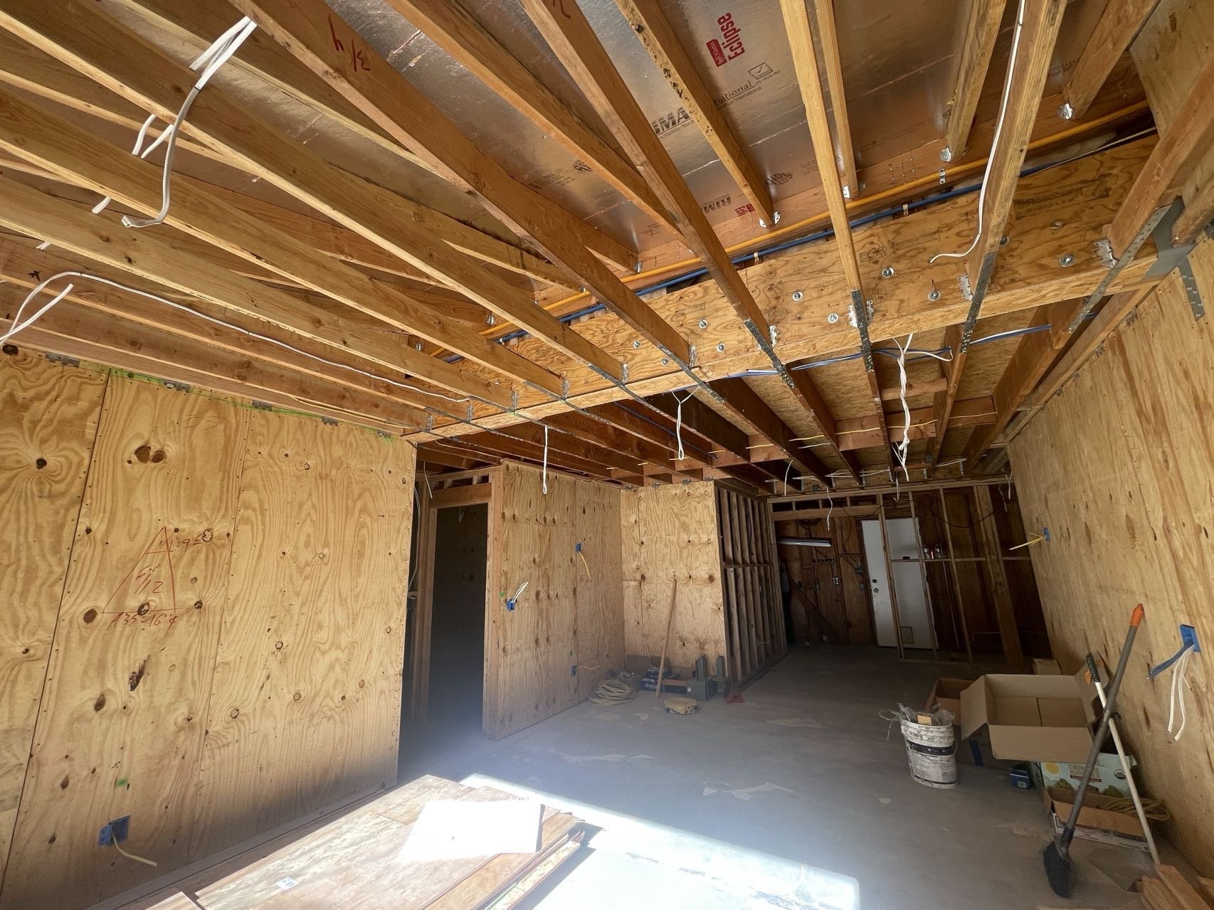 Framing of master bedroom.