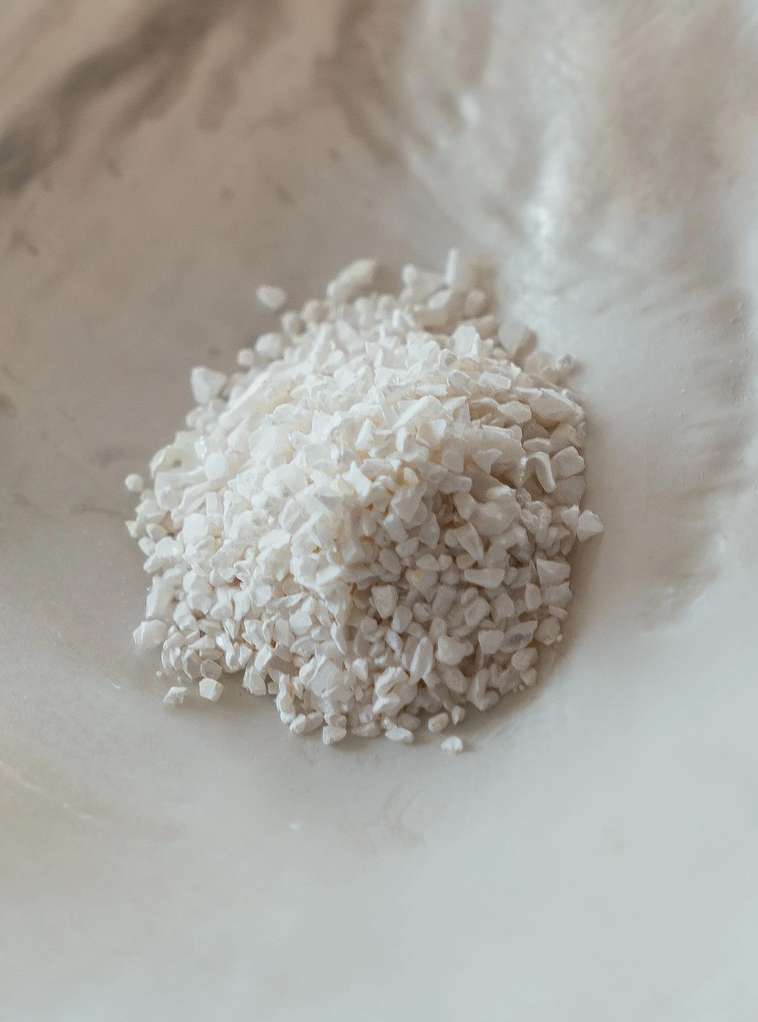 Close-up of PearlBone™ granules illustrating biomaterial structure