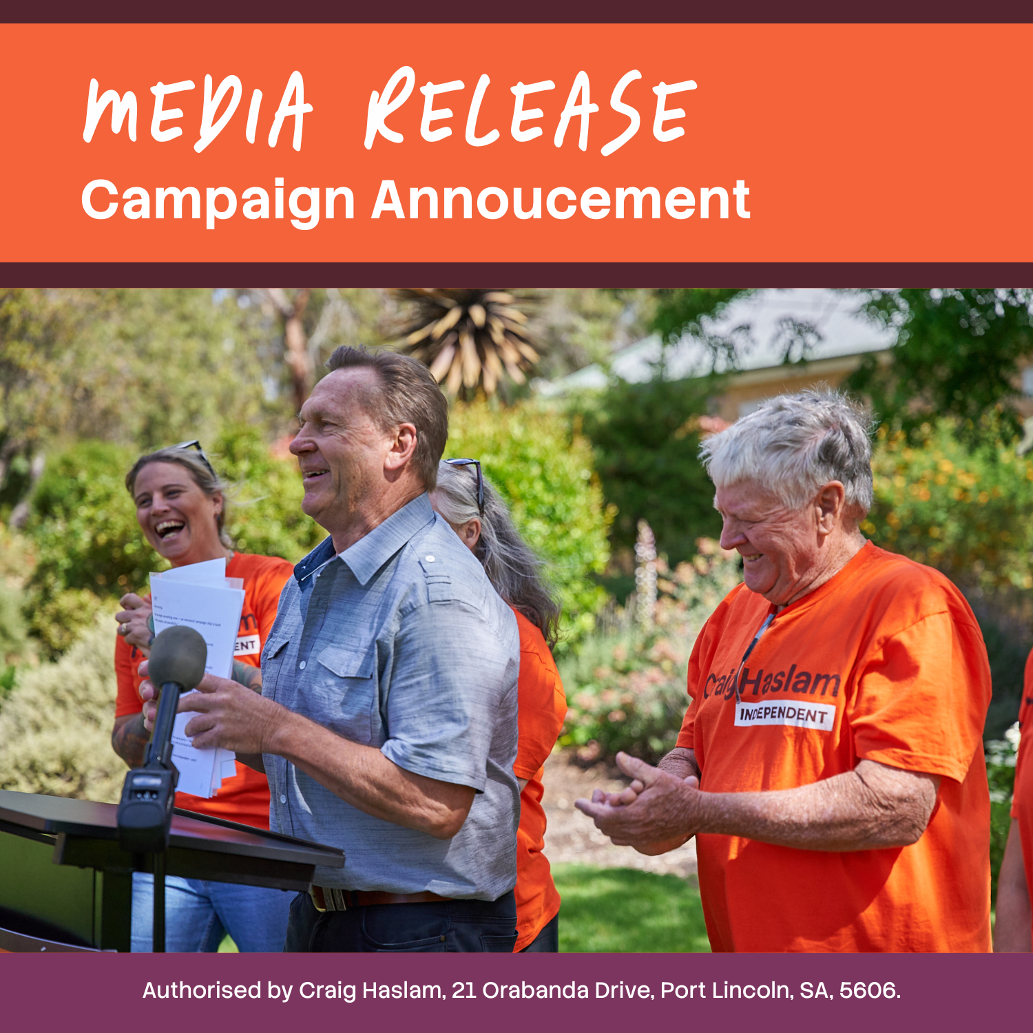 CRAIG HASLAM INDEPENDENT FOR FLINDERS