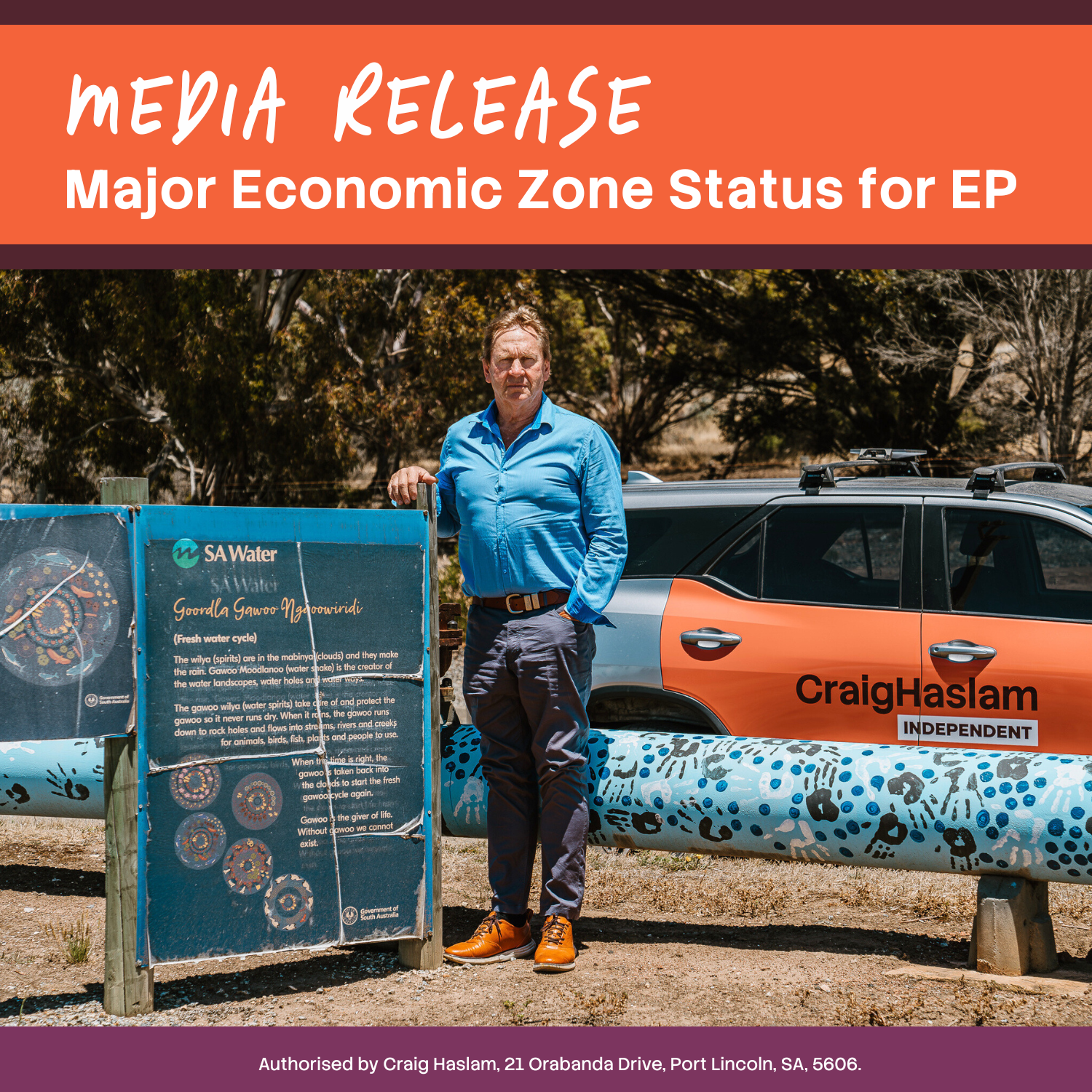Haslam Commitment to Major Economic Zone Status for Eyre Peninsula