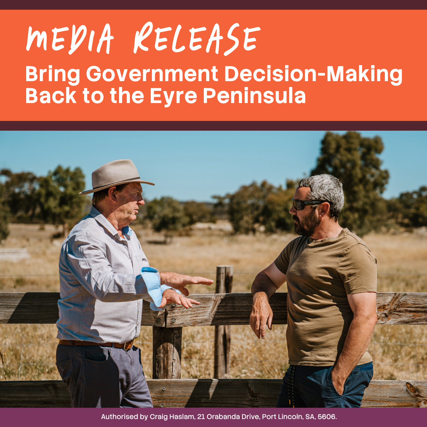 Haslam to Bring Government Decision-Making Back to the Eyre Peninsula