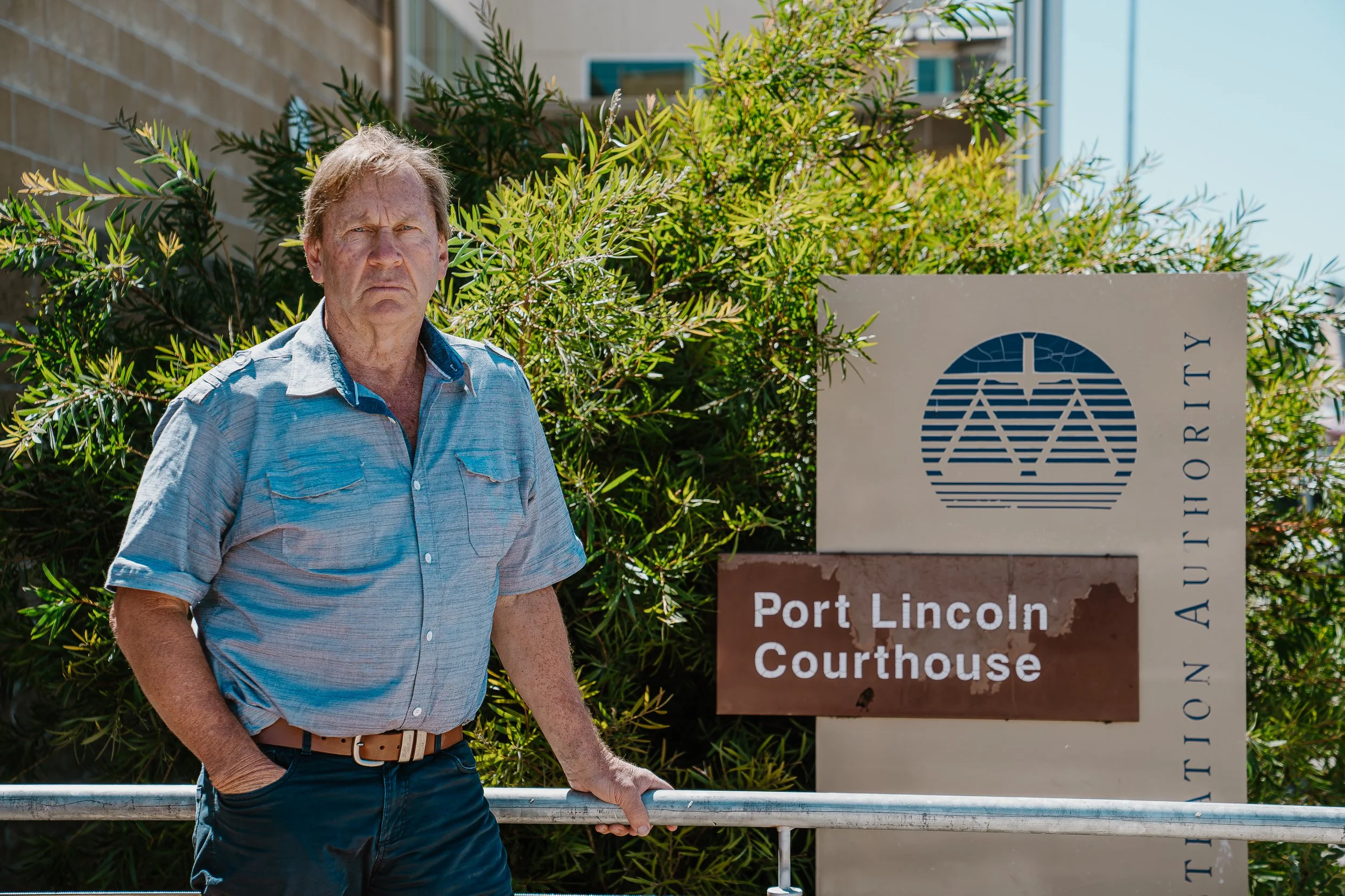 Craig Haslam standing out front of Port Lincoln Courthouse