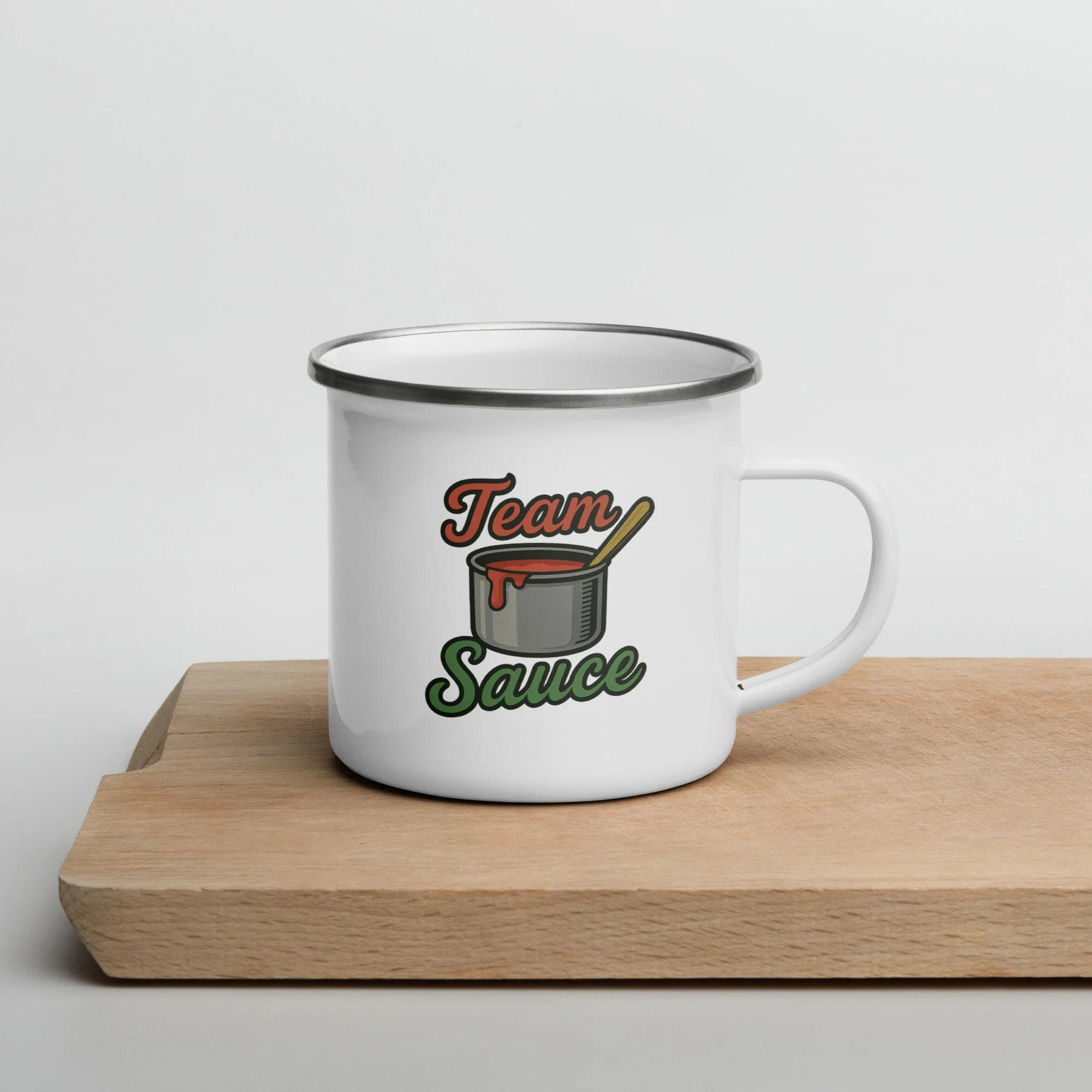 Team Sauce Enamel Camper Mug (12 oz) – Italian American Coffee Mug
