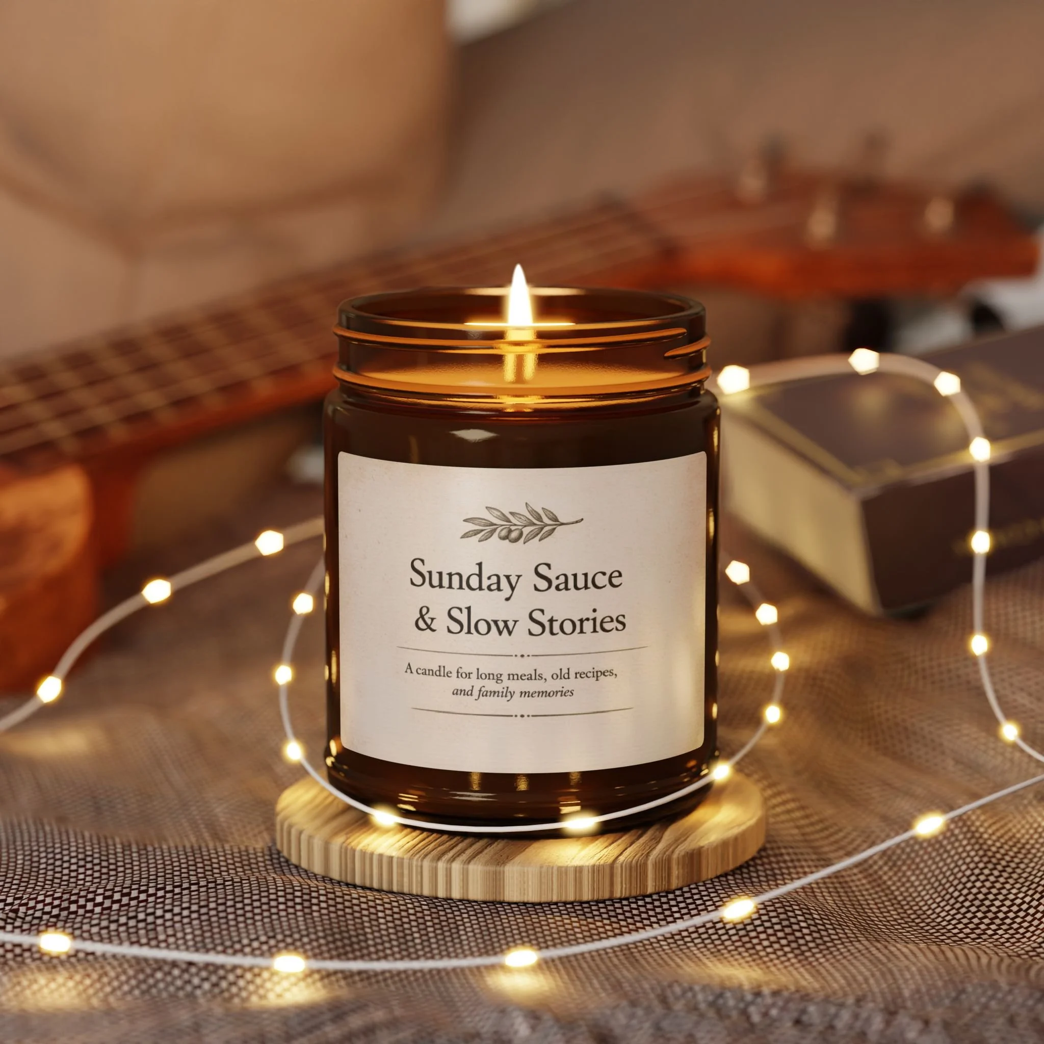 Sunday Sauce & Slow Stories Italian-Inspired Soy Candle | Cozy Amber Jar
