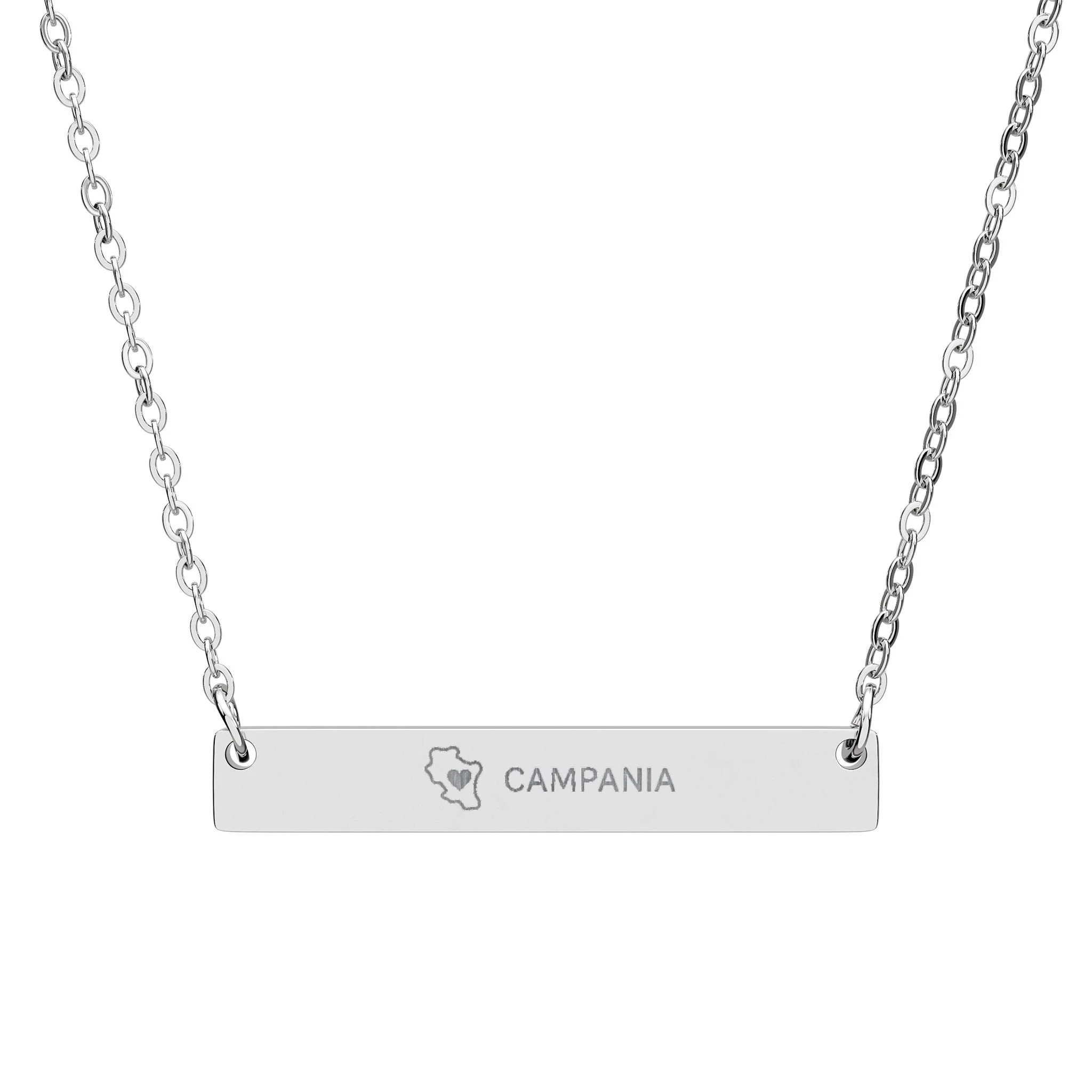 Engraved Campania Bar Necklace – Italian American Region Jewelry