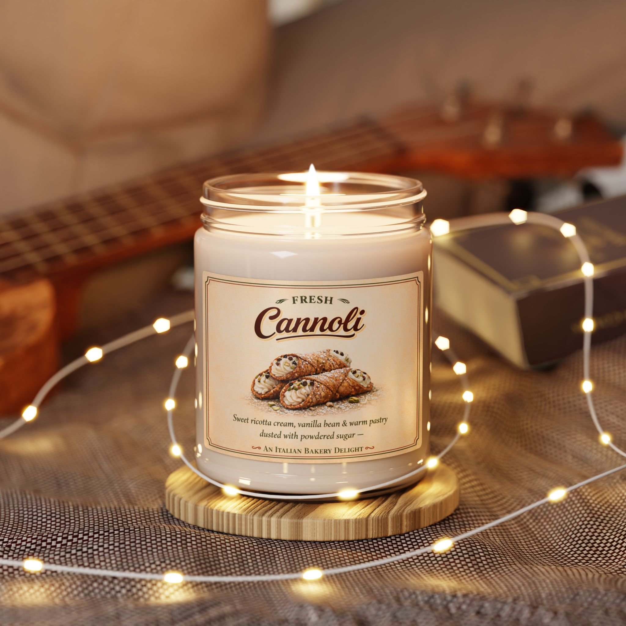 Fresh Cannoli Soy Candle – 9oz Italian Bakery Scent (Vanilla & Sweet Ricotta)