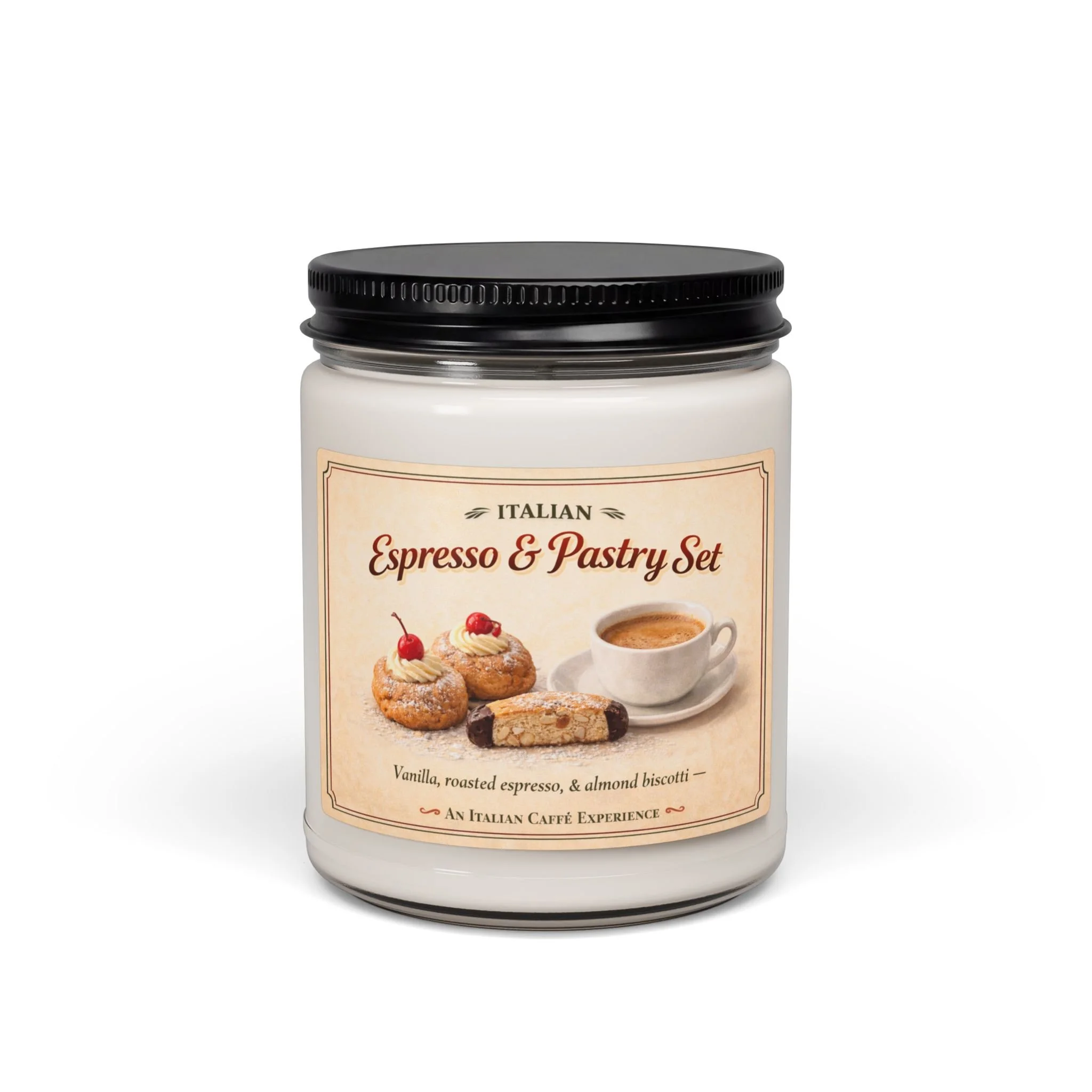 Espresso & Pastry Scented Soy Candle — 9oz Italian Café Aroma