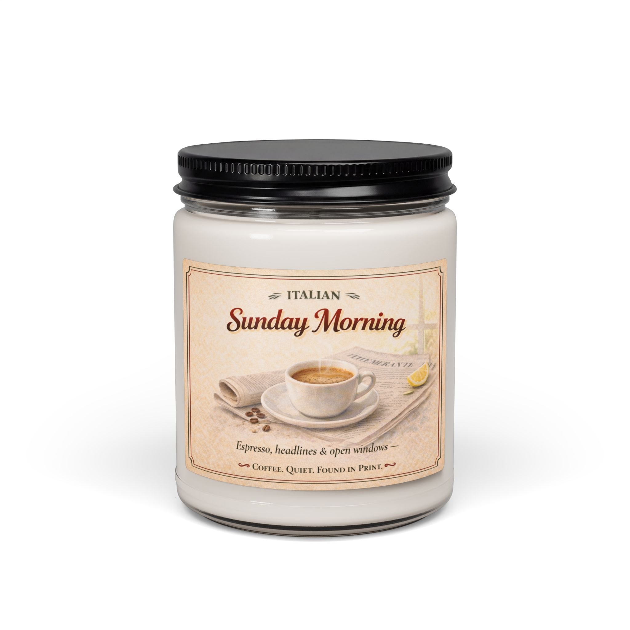 Italian Sunday Morning Coffee Scented Soy Candle — 9oz
