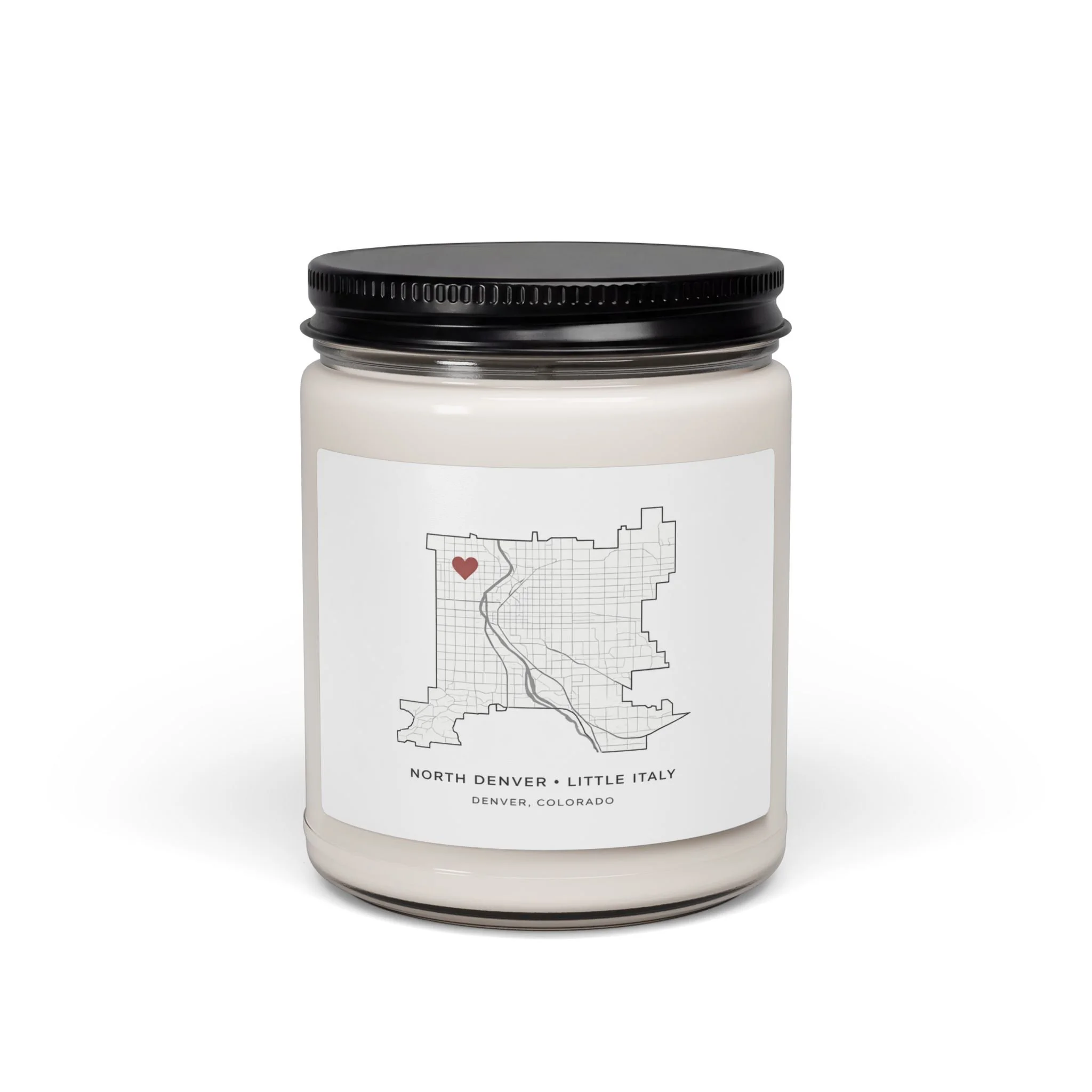 North Denver Little Italy Soy Candle — Denver Map Gift for Italian American Home Decor
