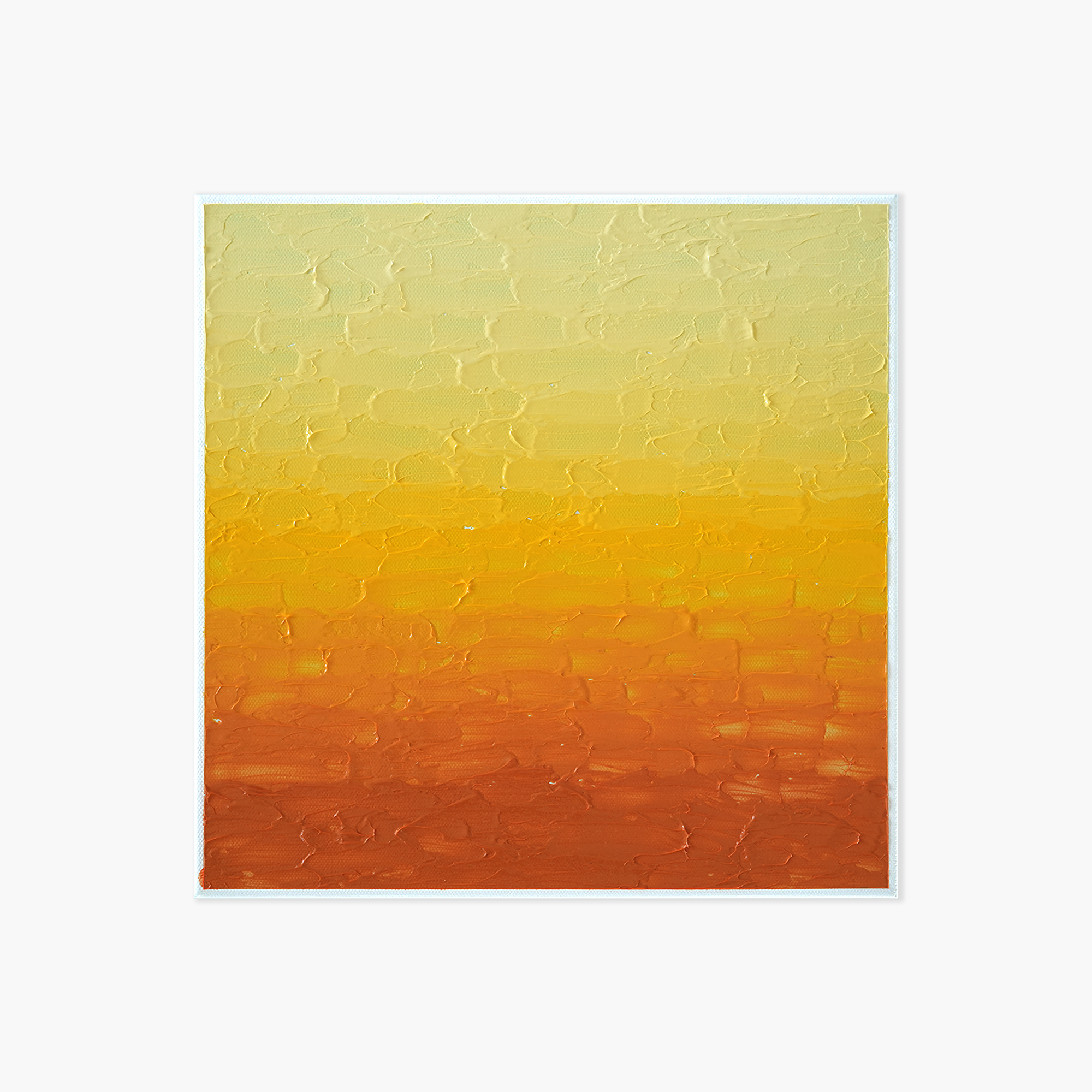 A square gradient painting transitioning from light yellow at the top to orange at the bottom.