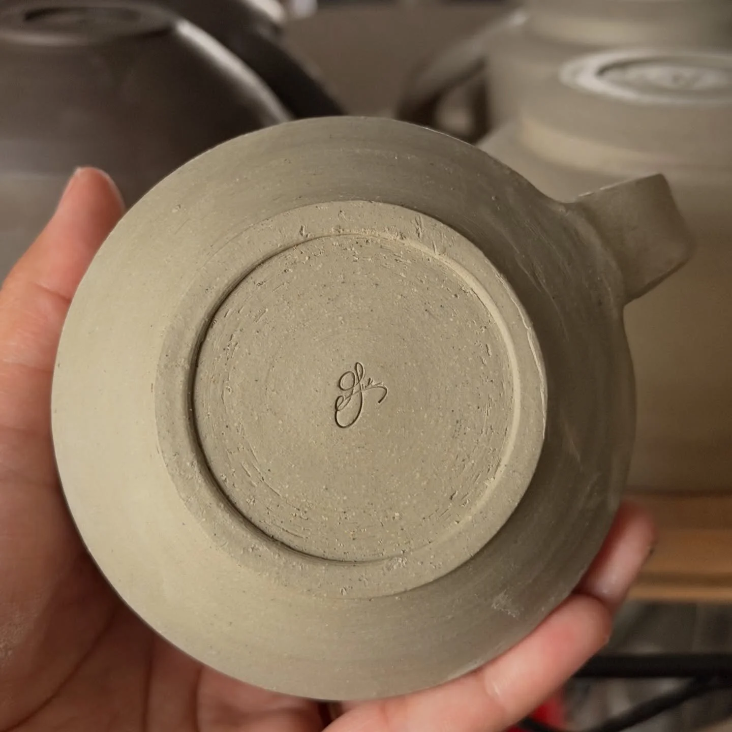 The making of mugs! I couldn&rsquo;t be more excited for the little pieces of art each of these are. It&rsquo;s truly so surreal to be able to create and add my maker&rsquo;s mark to my work. 🥲❤️