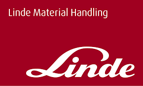 Linde Material Handling logo on a red background