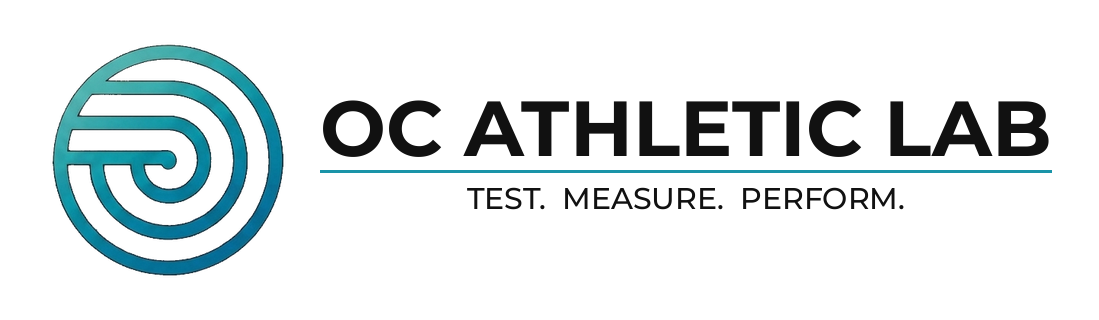 Logo of OC Athletic Lab with the words "Test. Measure. Perform."