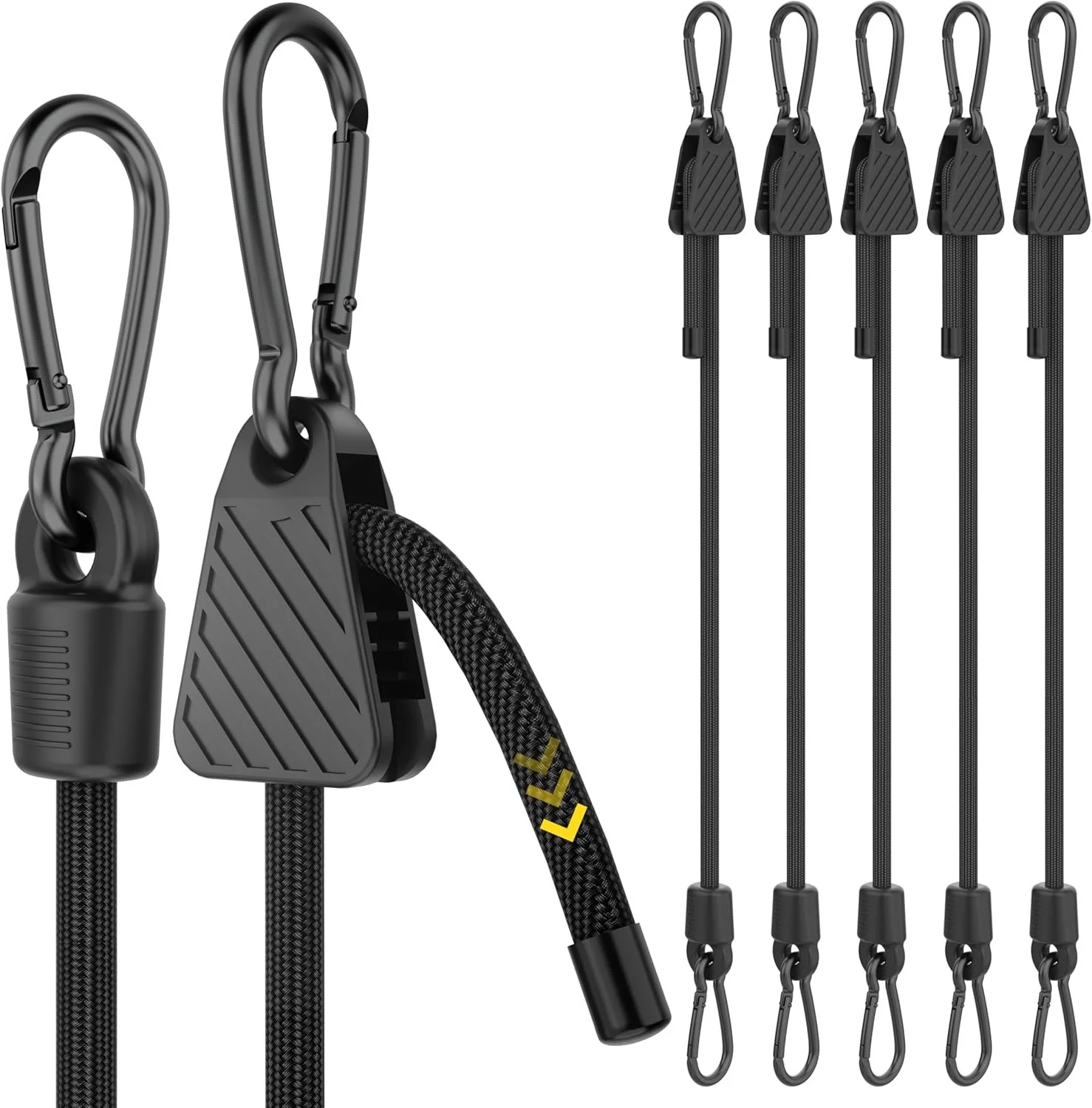 Adjustable Bungee Cords with Hooks, 6 Pack