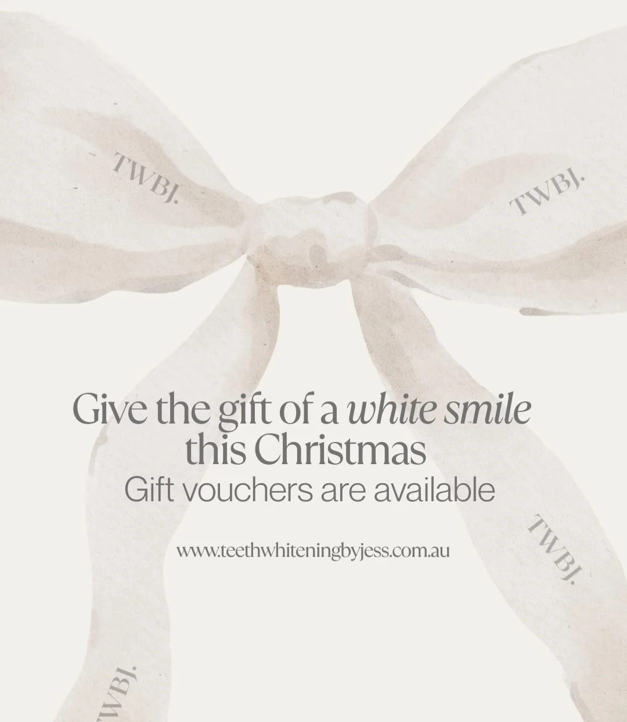 Spoil someone special with a premium whitening experience from TWBJ. For those who appreciate the finest details&mdash;and the brightest results. 🎄

Our e-vouchers can be personalised for your loved one for any amount. 

Head to our website to purch