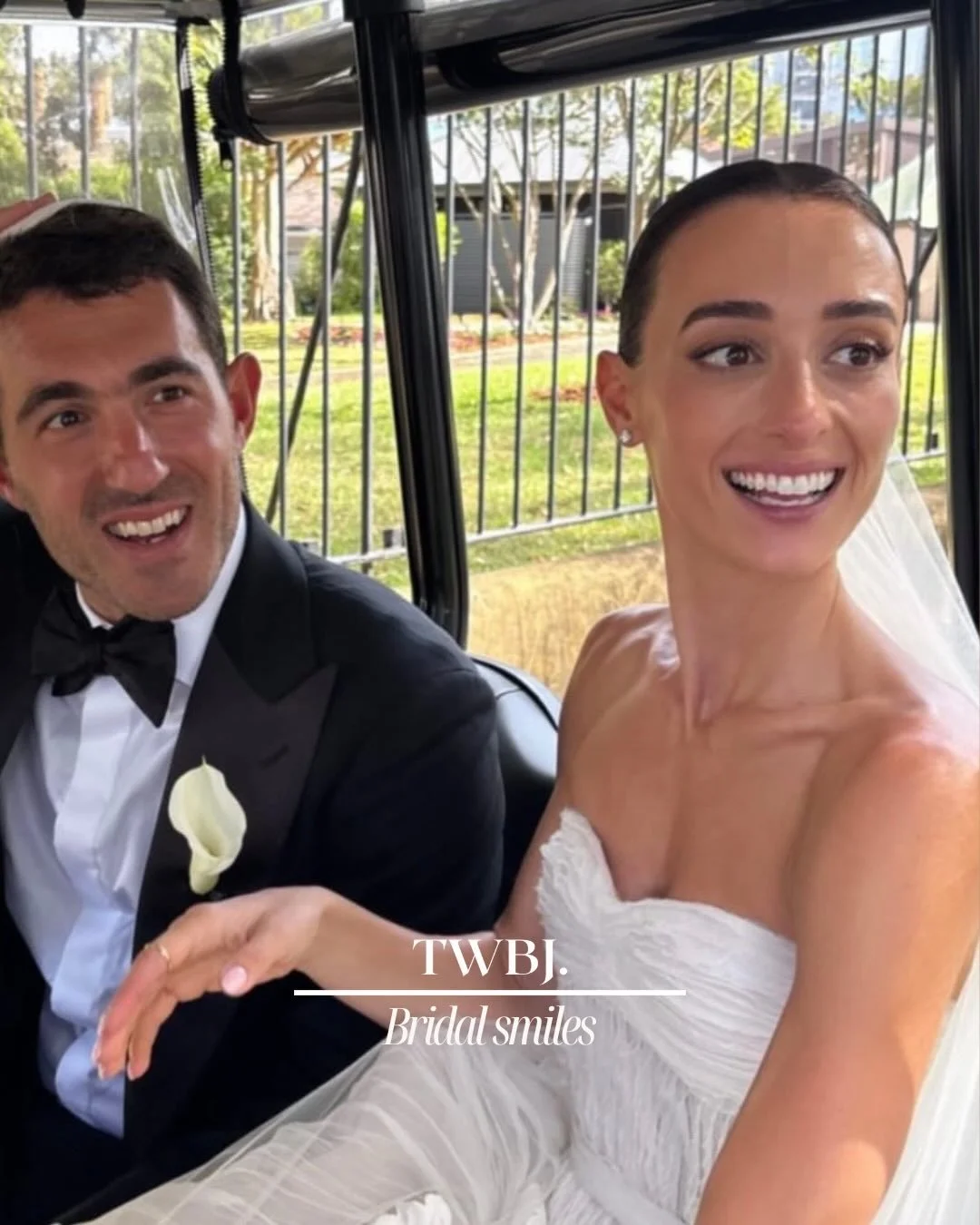 Just married 🤍
Congratulations to Olivia &amp; Charlie &mdash; we loved being part of your wedding prep by whitening your smiles for the big day.
Teeth are glowing ✨✨ @oliviabreuer 

For all wedding enquires &mdash; contact our team today 

#teethwh