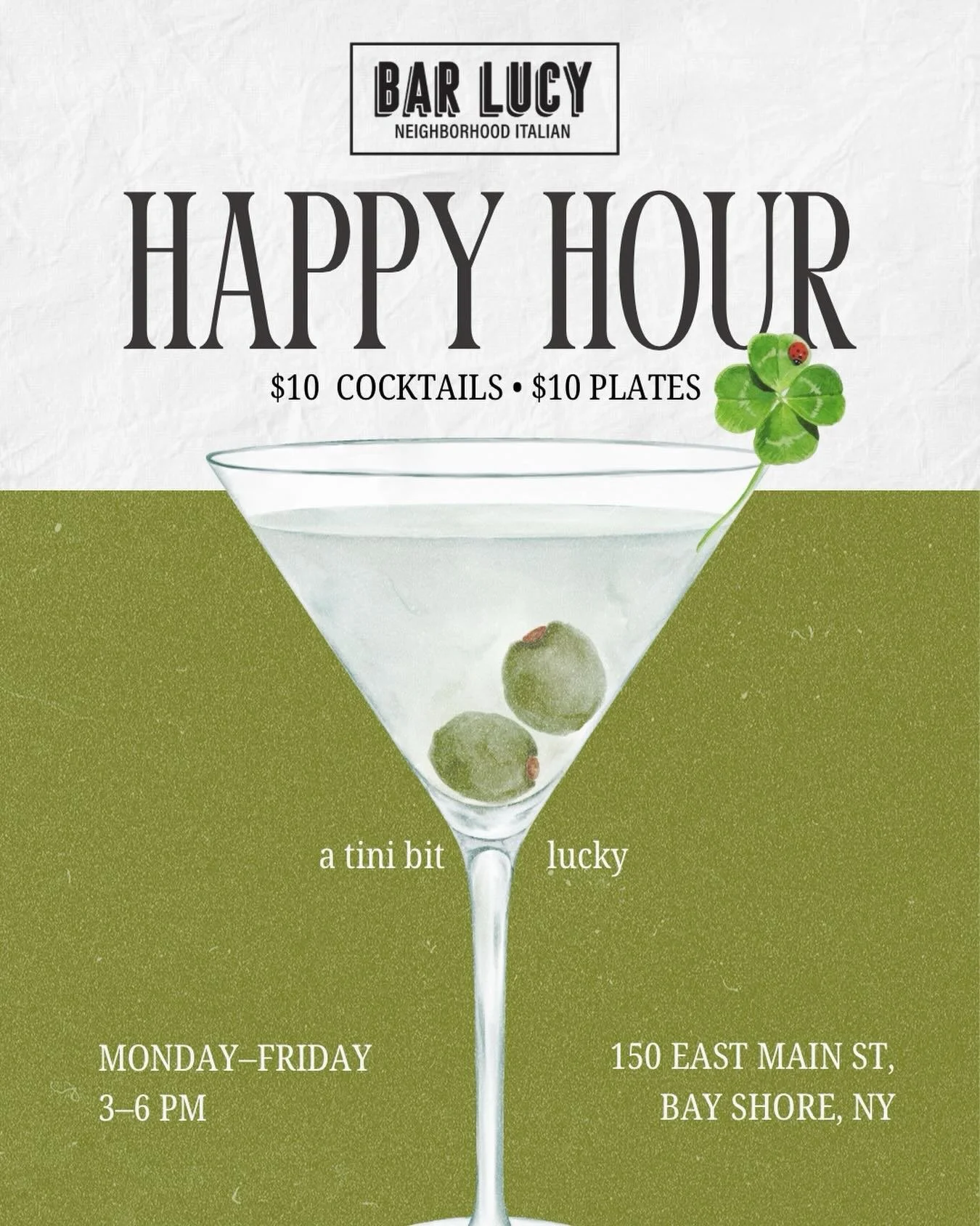 Happy Hour 3-6❤️🍀