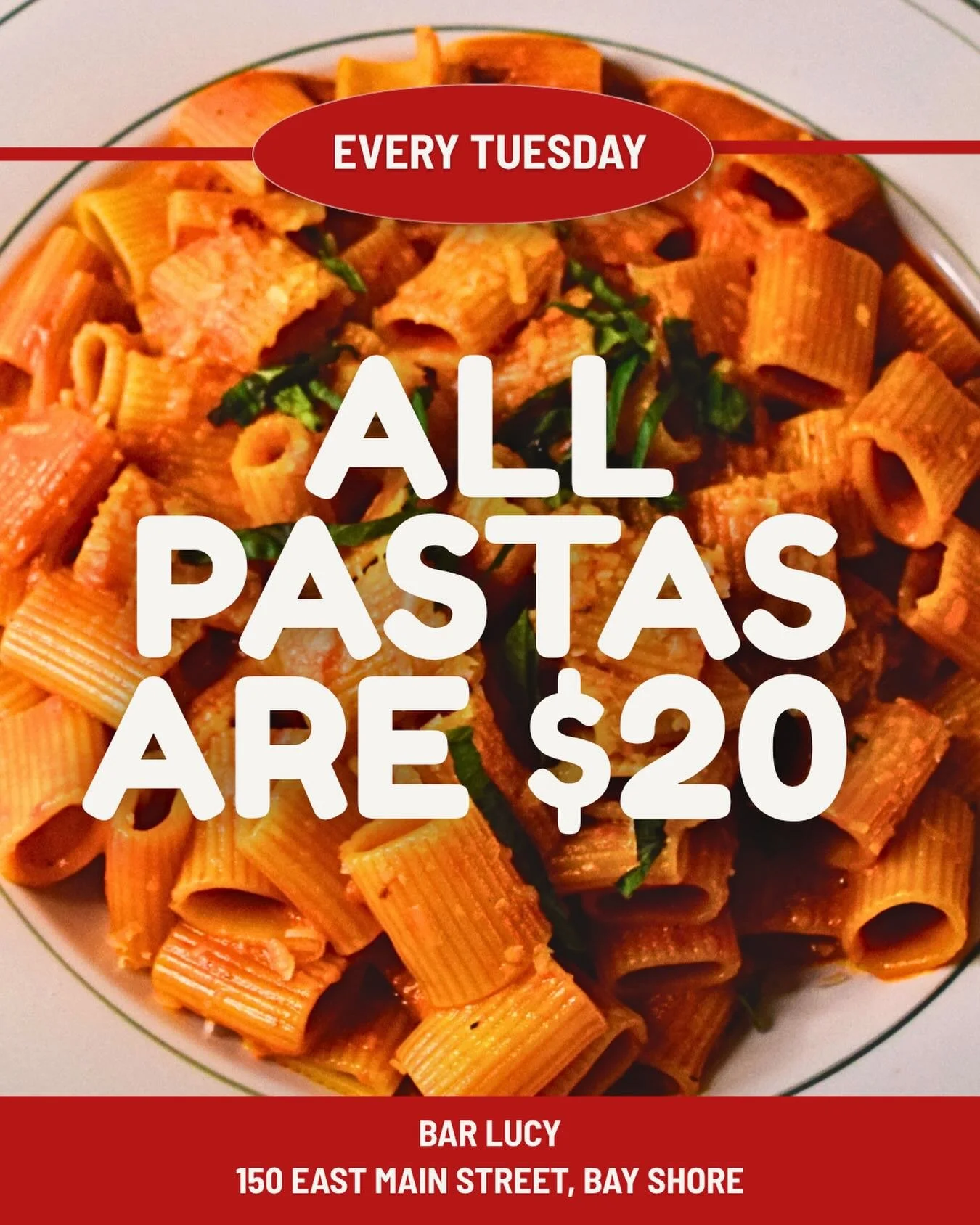 Spring is here and so is our new menu! All pasta dishes are now just $20 on Tuesdays ❤️🍝 visit our website for details &amp; to book a table