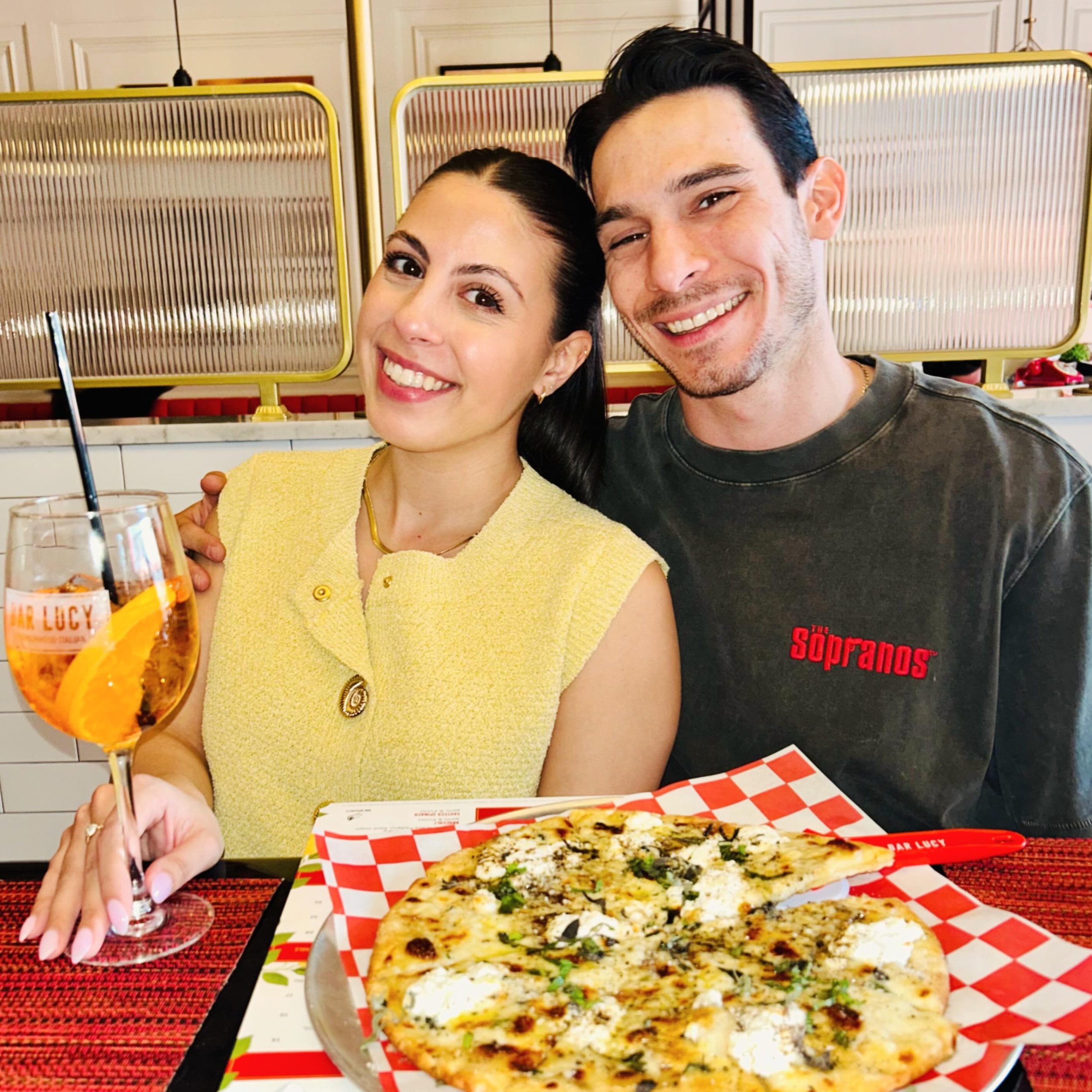 one of our favorite couples is back to enjoy our Wednesday Pizzette special 💛 our tables outside are open, see you at 3!