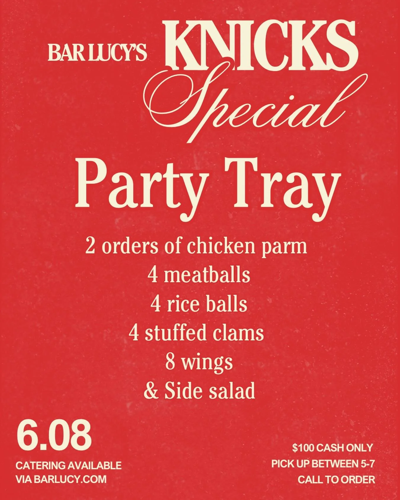 Knicks Special- tomorrow only! call to order ☎️