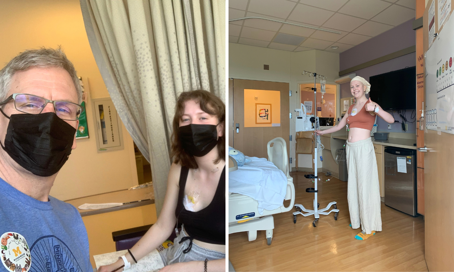 Dan and Grace during Grace's treatment