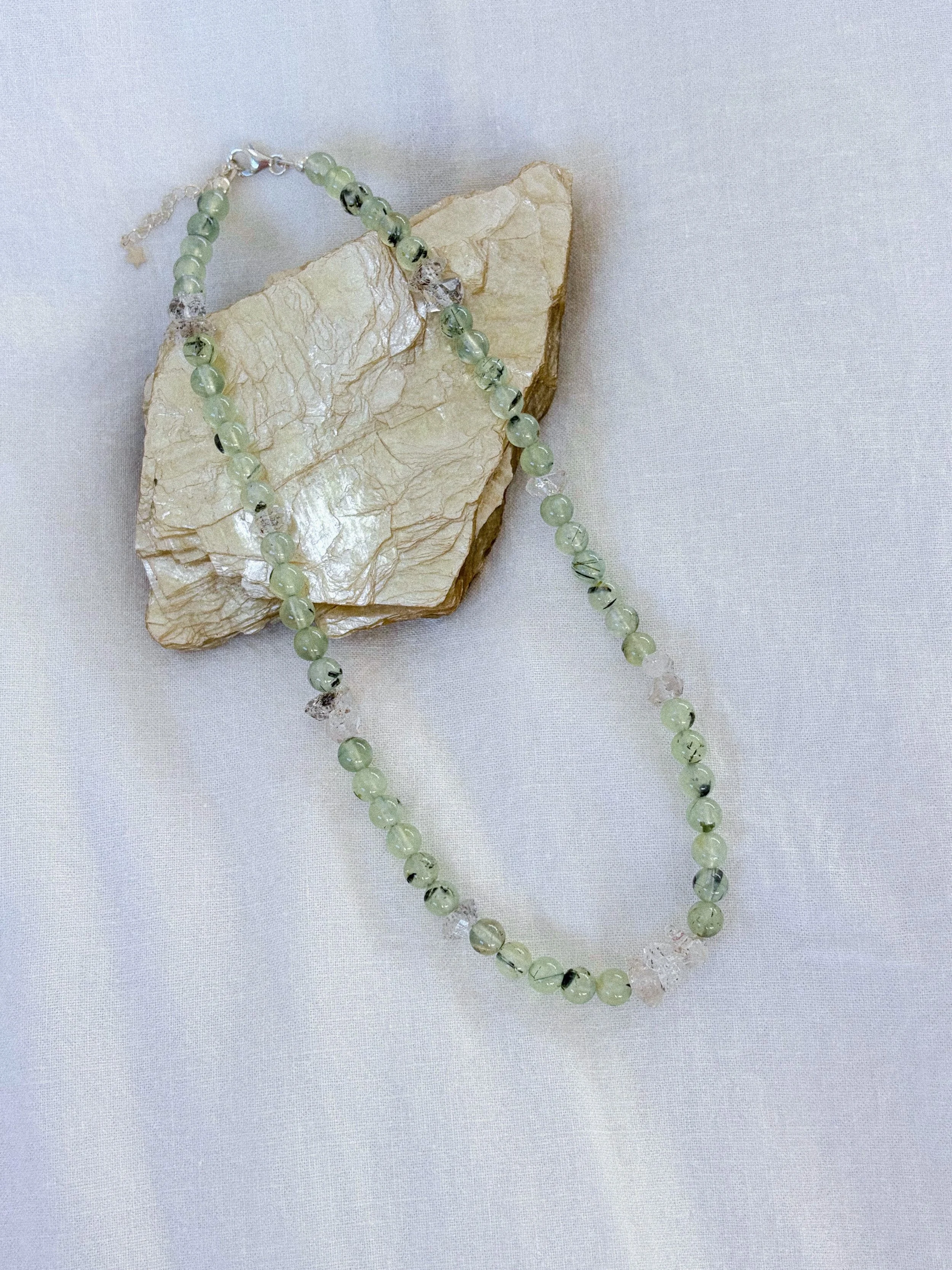 Prehnite & Herkimer Diamond
